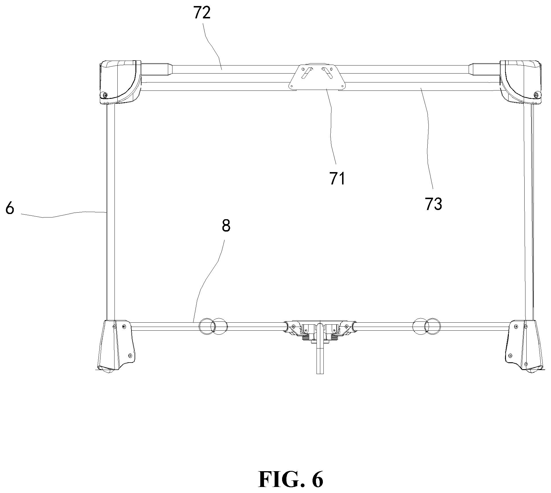 Patent US12426721 Figure 6 – Turnover mechanism, crib frame, and foldable crib