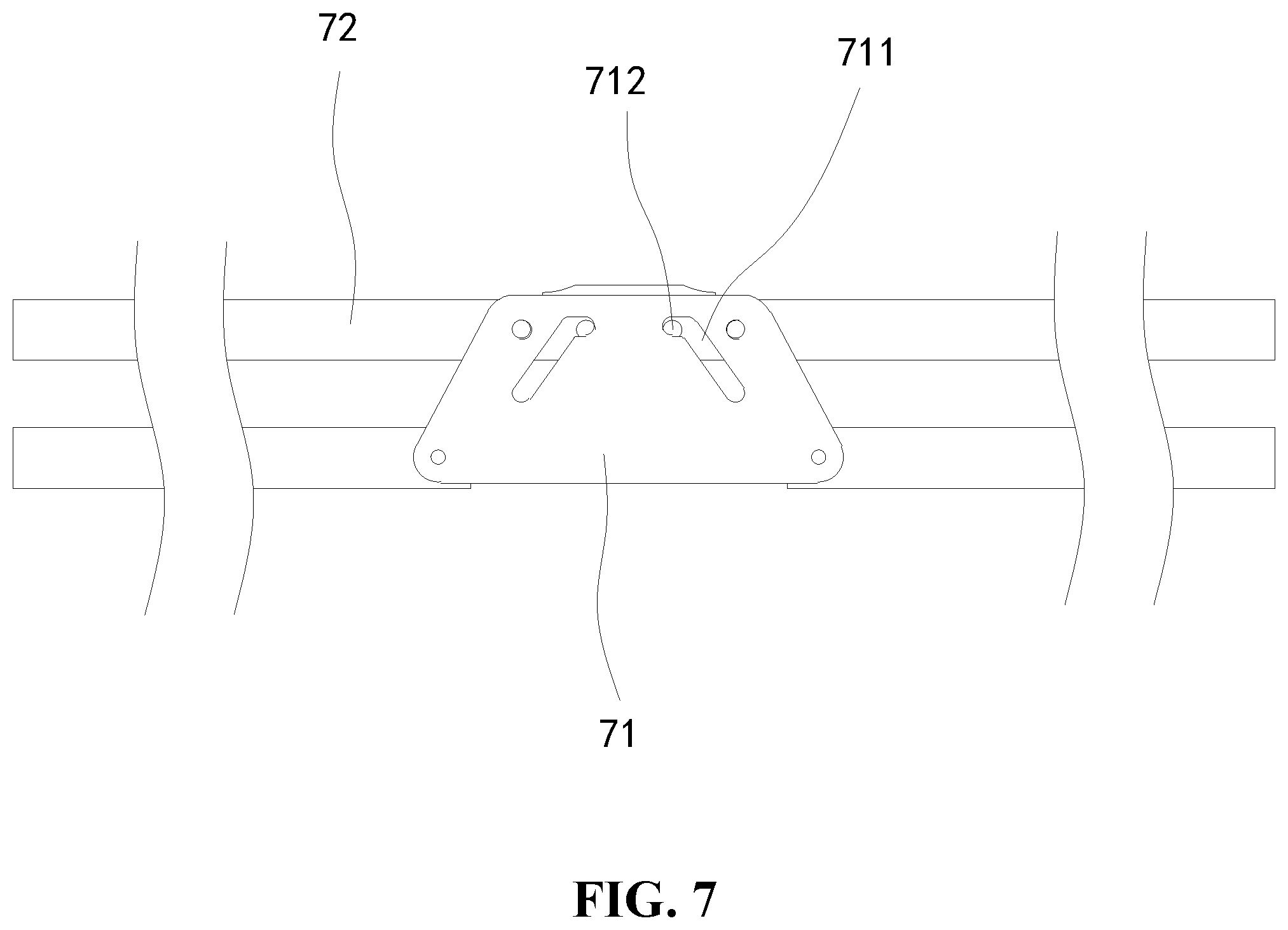 Patent US12426721 Figure 7 – Turnover mechanism, crib frame, and foldable crib