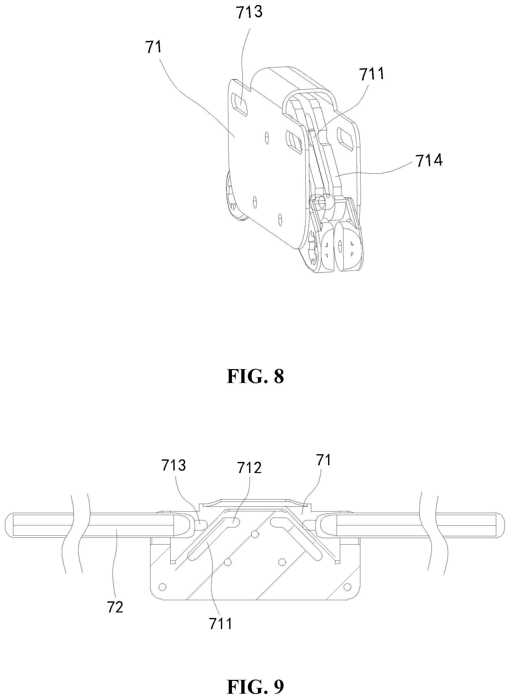 Patent US12426721 Figure 8 – Turnover mechanism, crib frame, and foldable crib