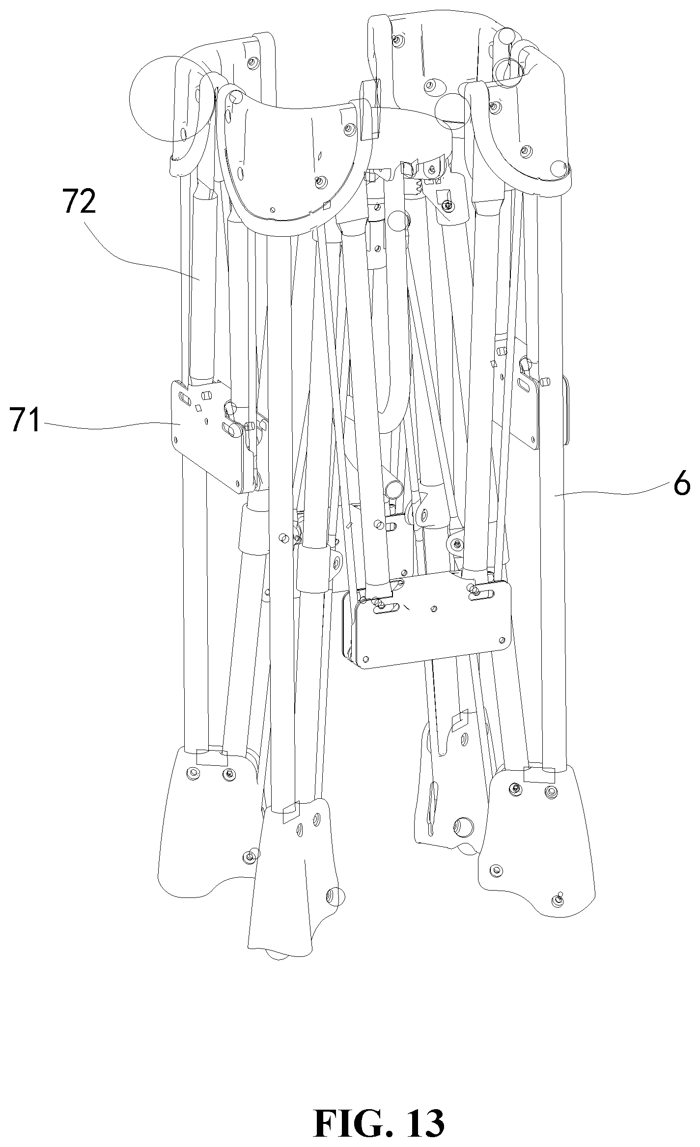 Patent US12426721 Figure 12 – Turnover mechanism, crib frame, and foldable crib