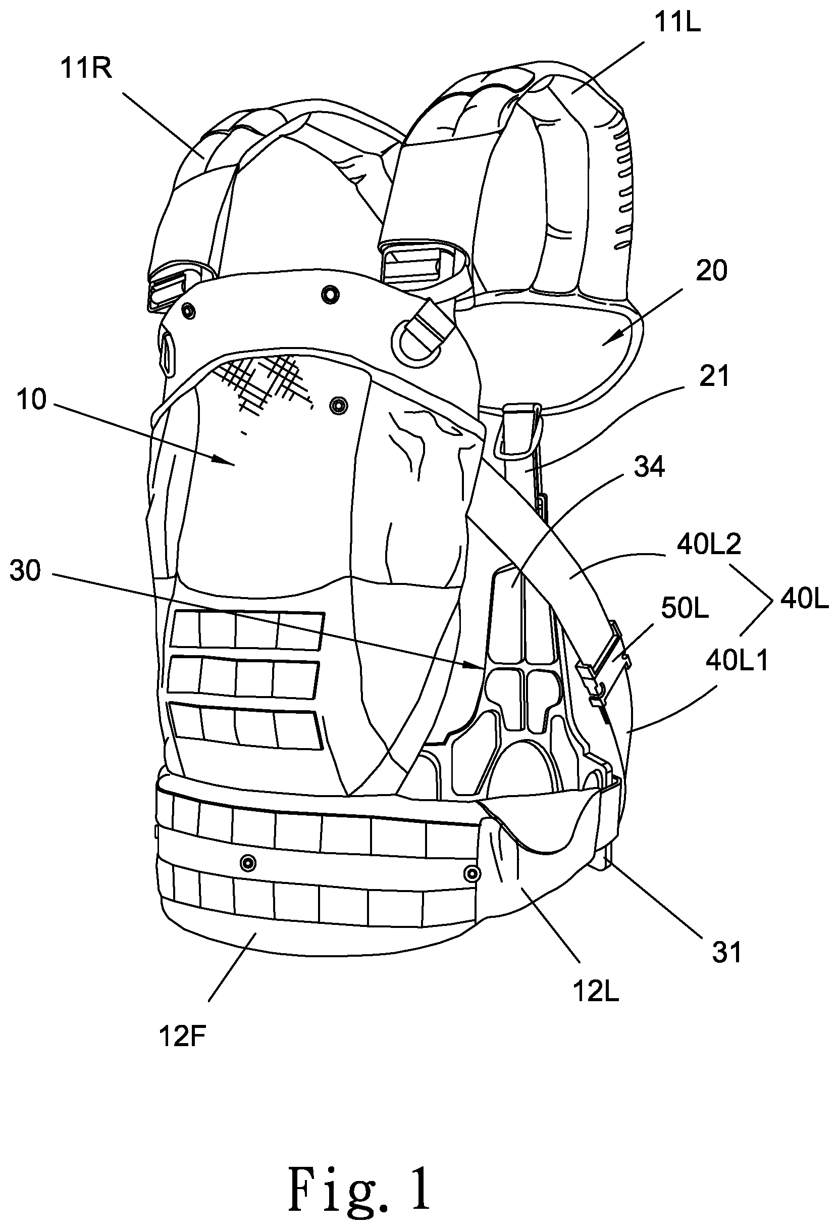 Patent US12426722 Figure 1 – Baby carrier