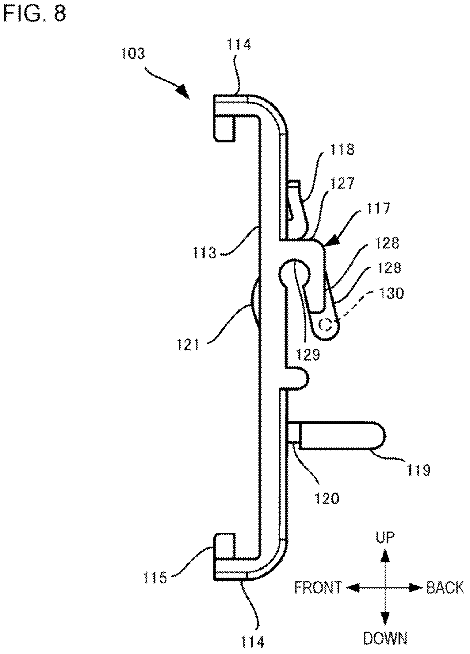 Patent US12426725 Figure 8 – Shelf tag attachment apparatus