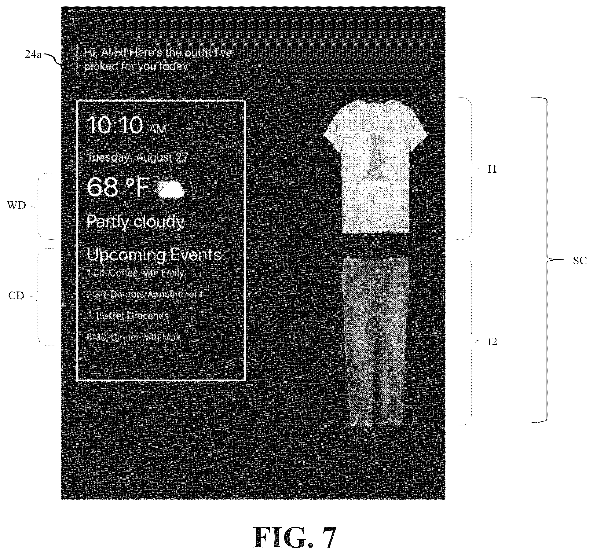 Patent US12426728 Figure 8 – Smart mirror systems and methods for generating and displaying clothing recommendations