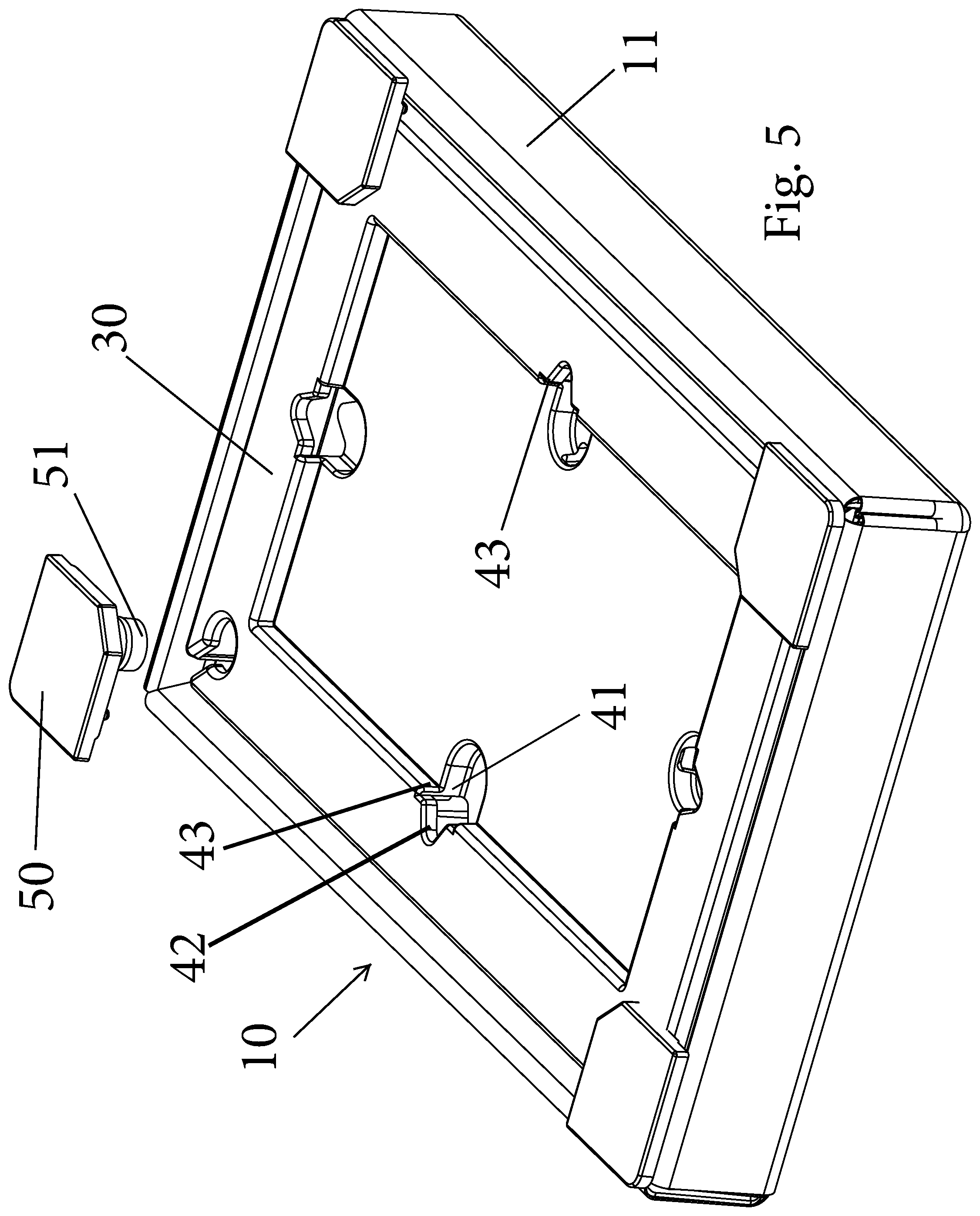 Patent US12426729 Figure 4 – Connector for frame