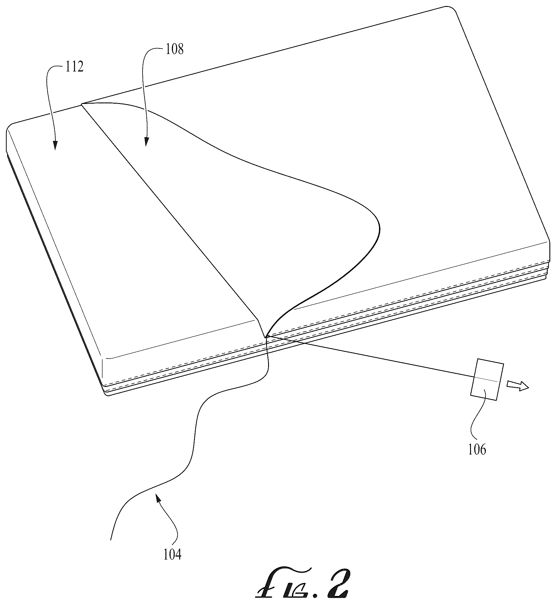 Patent US12426731 Figure 2 – Mattress cover with removable fabric layers