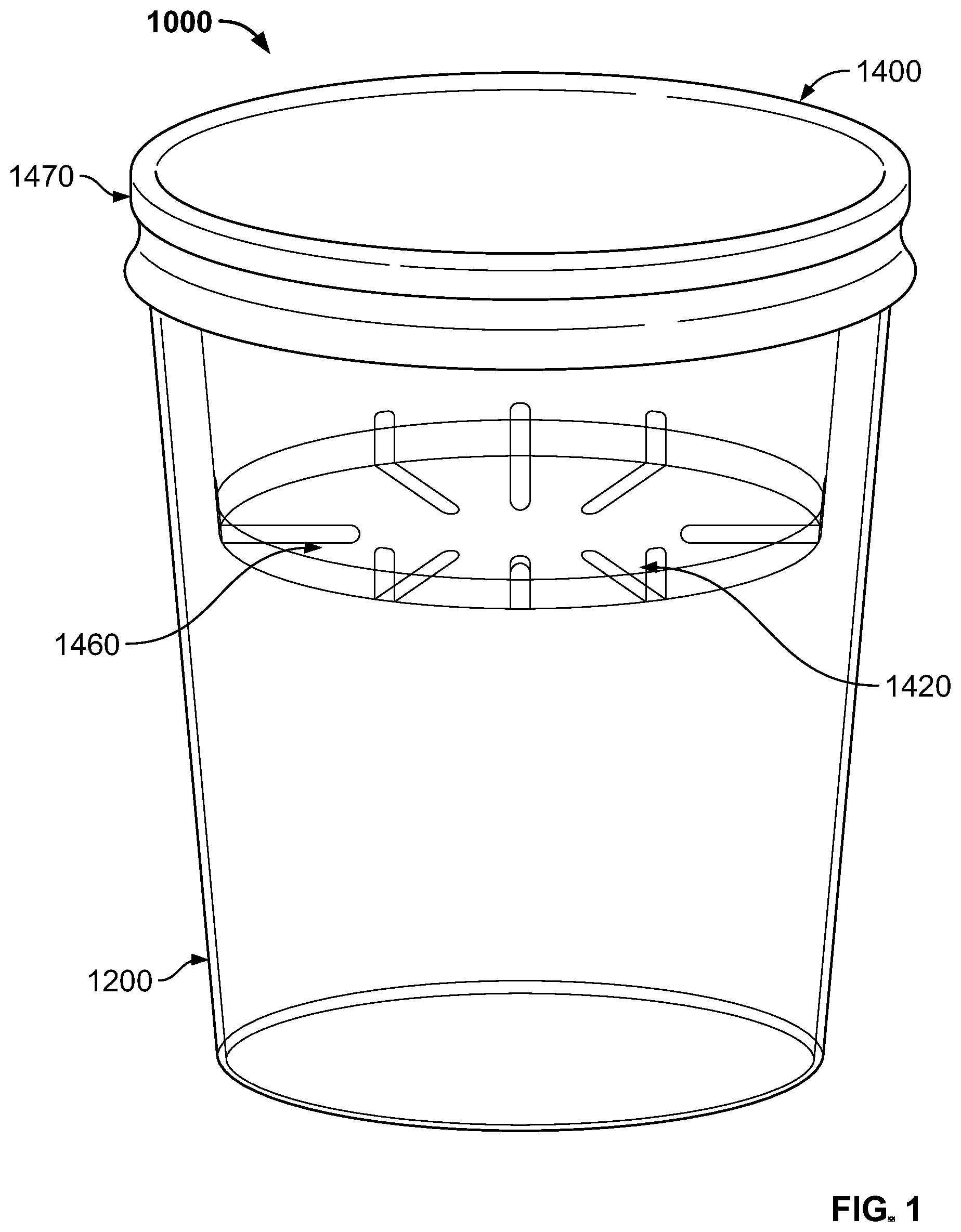 Patent US12426733 — Drinking cup with ice retainer — Figure 1