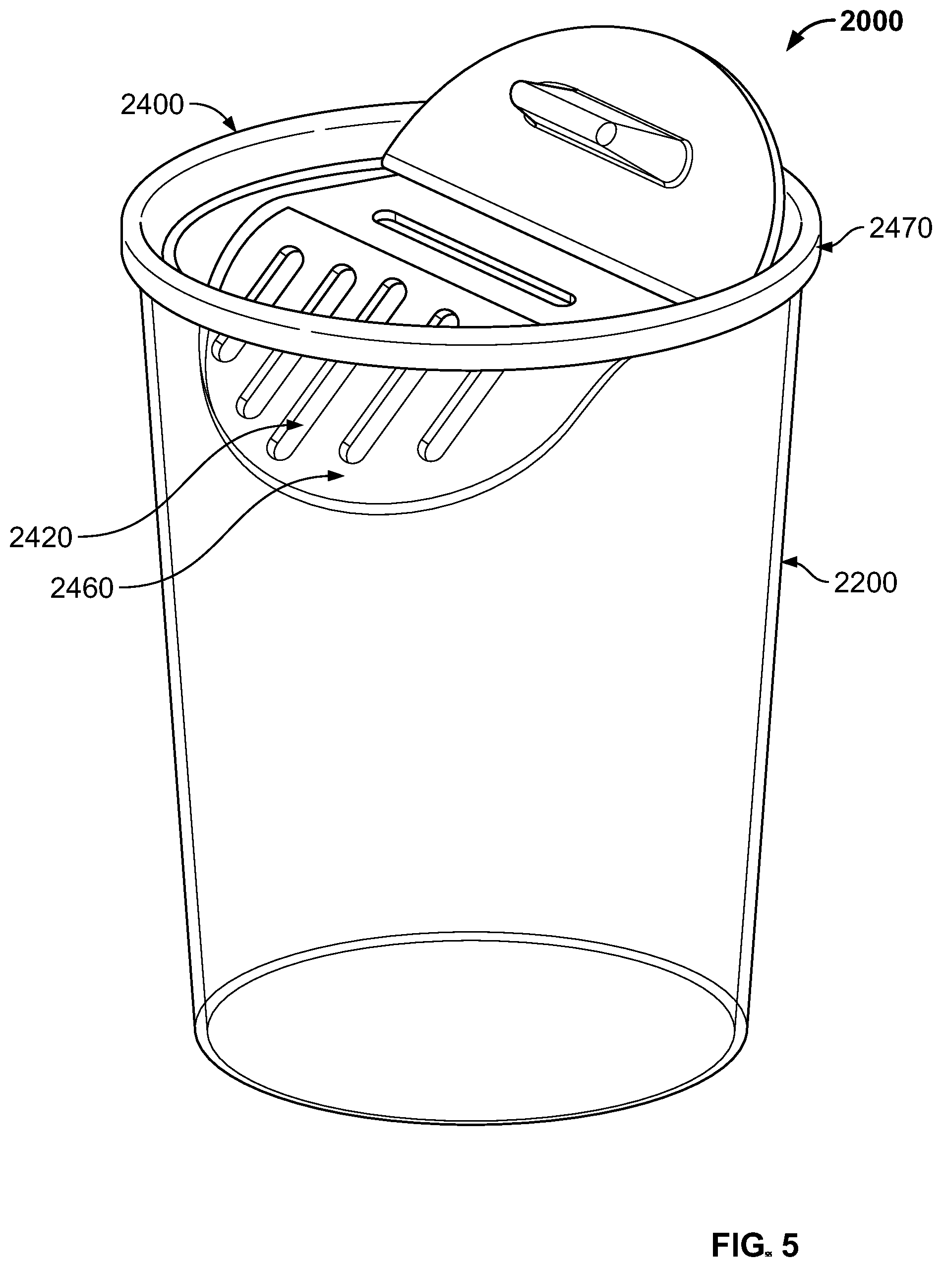 Patent US12426733 Figure 4 – Drinking cup with ice retainer