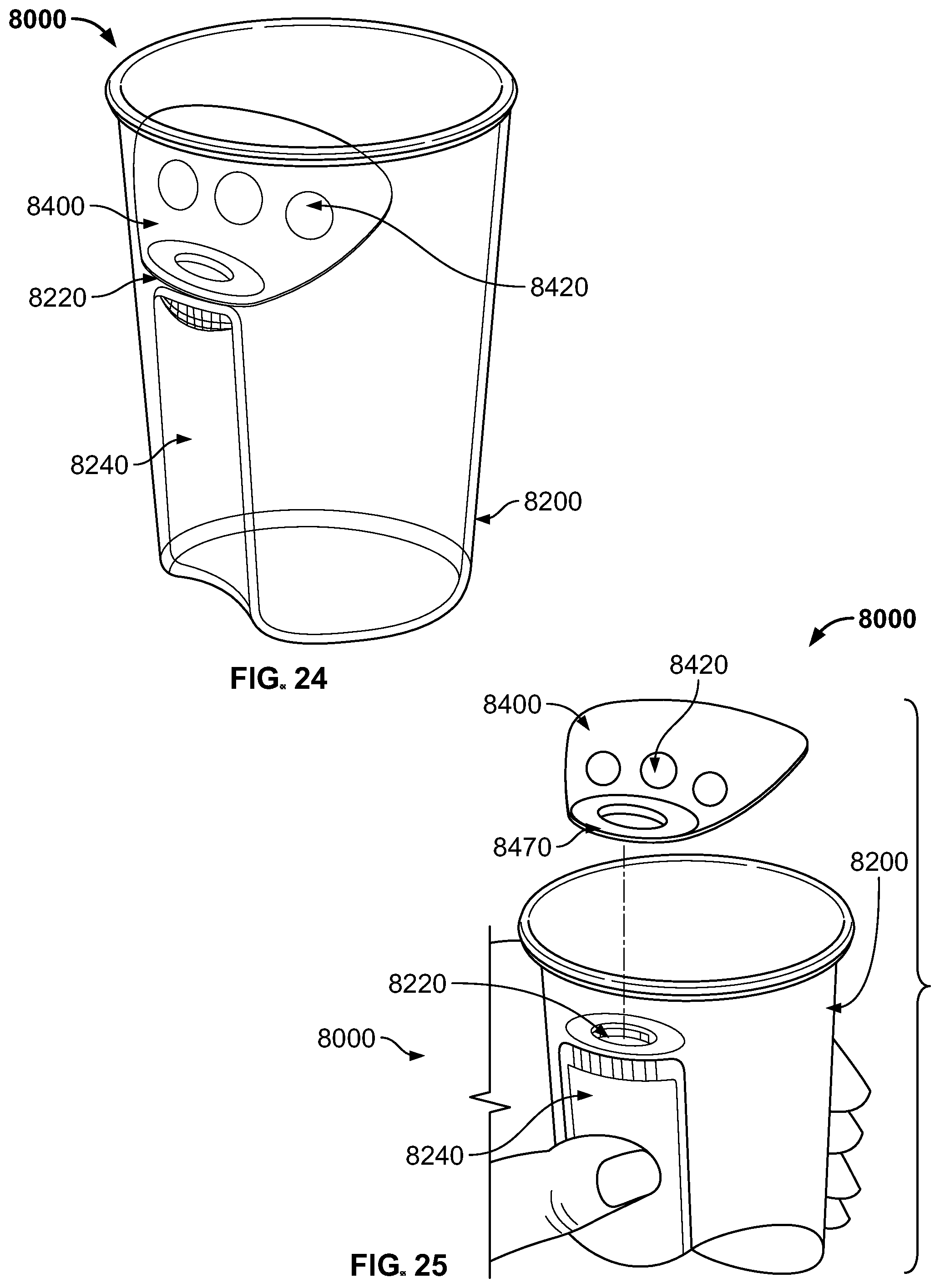 Patent US12426733 Figure 14 – Drinking cup with ice retainer