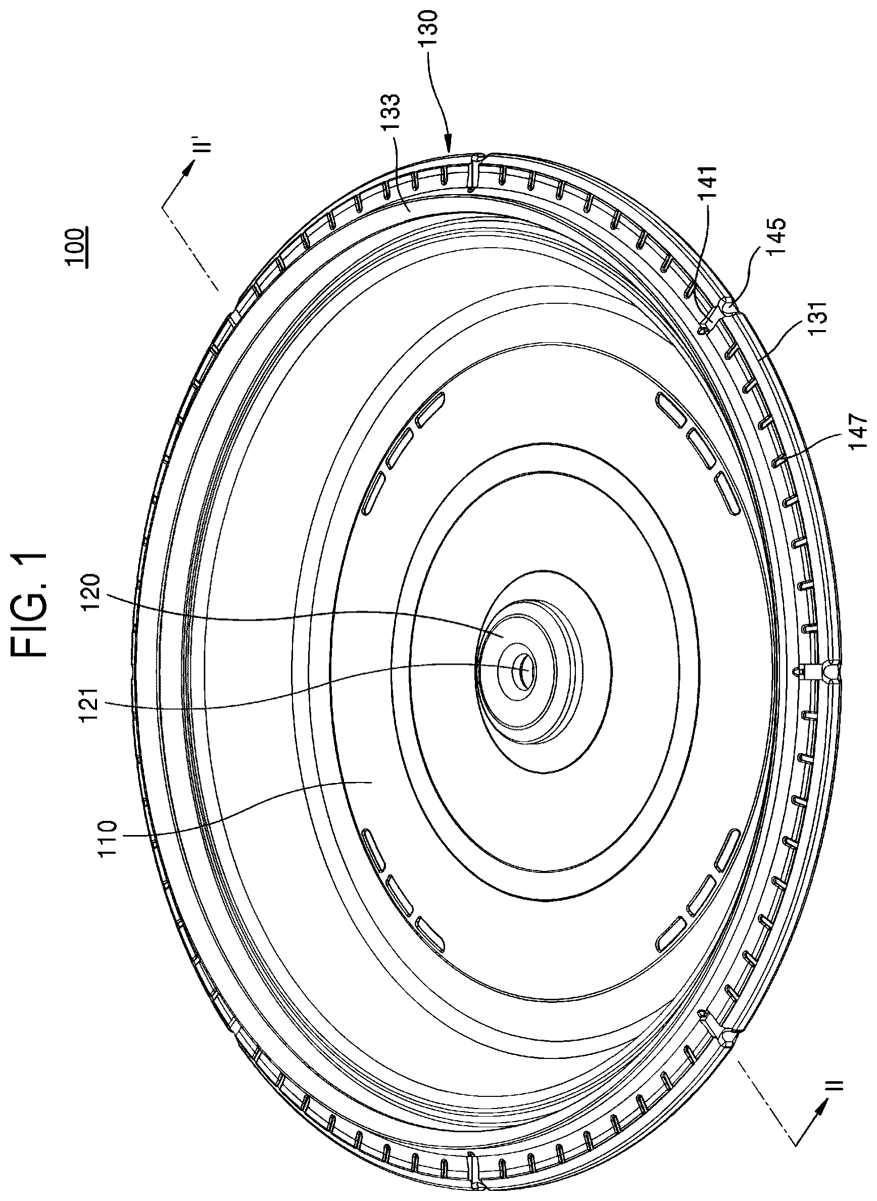 Patent US12426738 Figure 1 – Cover assembly for cooking apparatus
