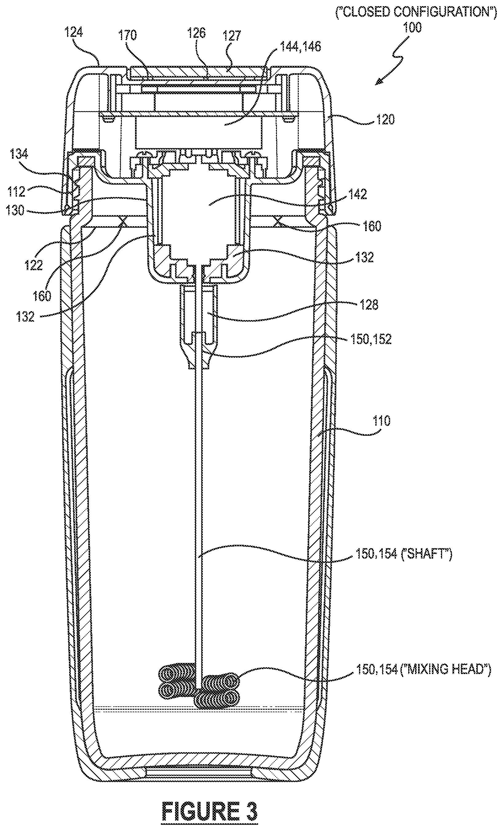Patent US12426740 Figure 3 – Portable, beverage mixing system