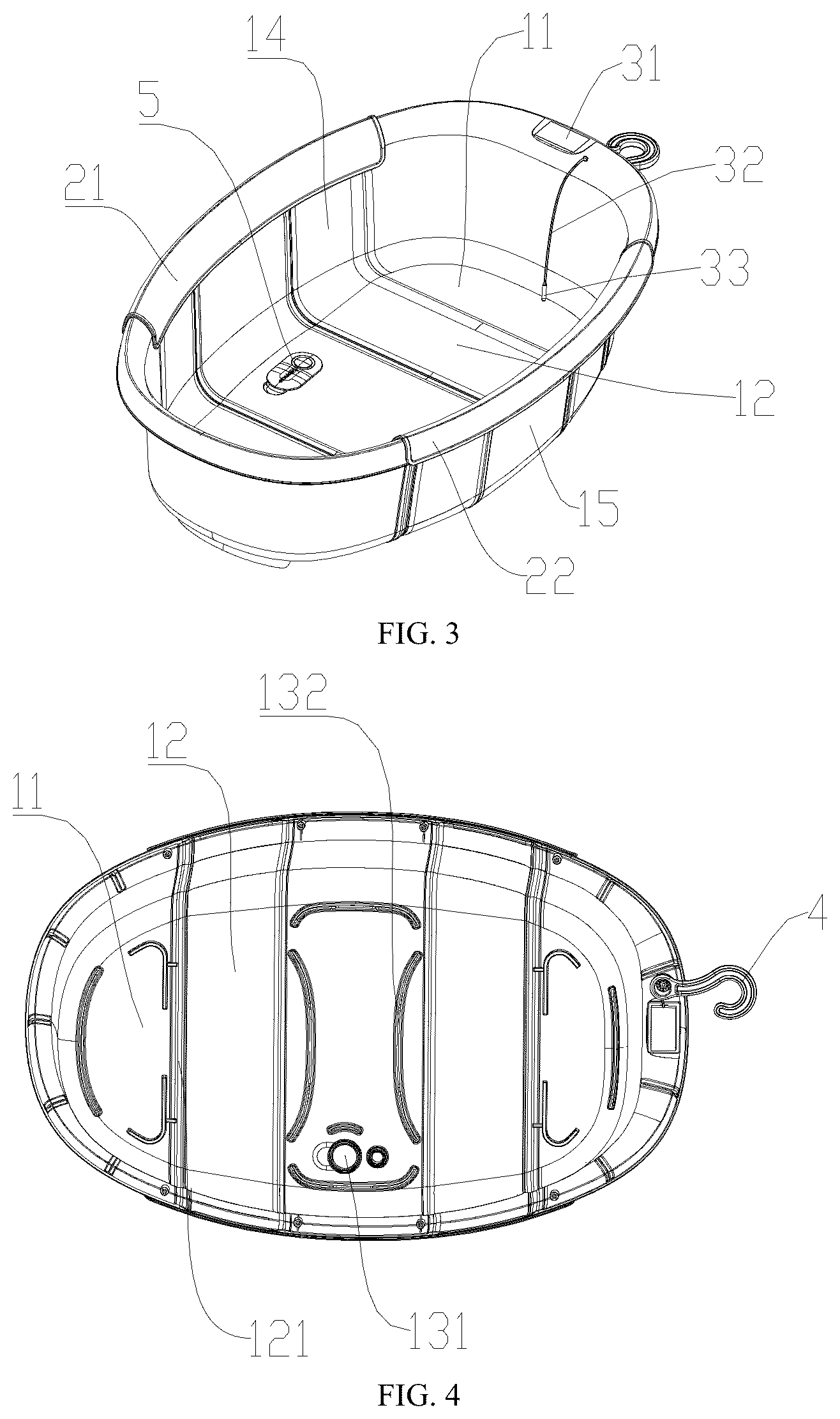 Patent US12426744 Figure 2 – Foldable bathtub