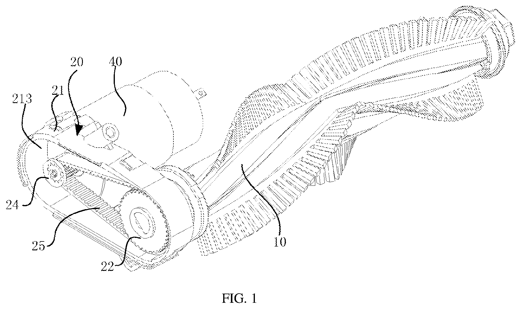 Patent US12426759 Figure 1 – Roller brush assembly and movable device