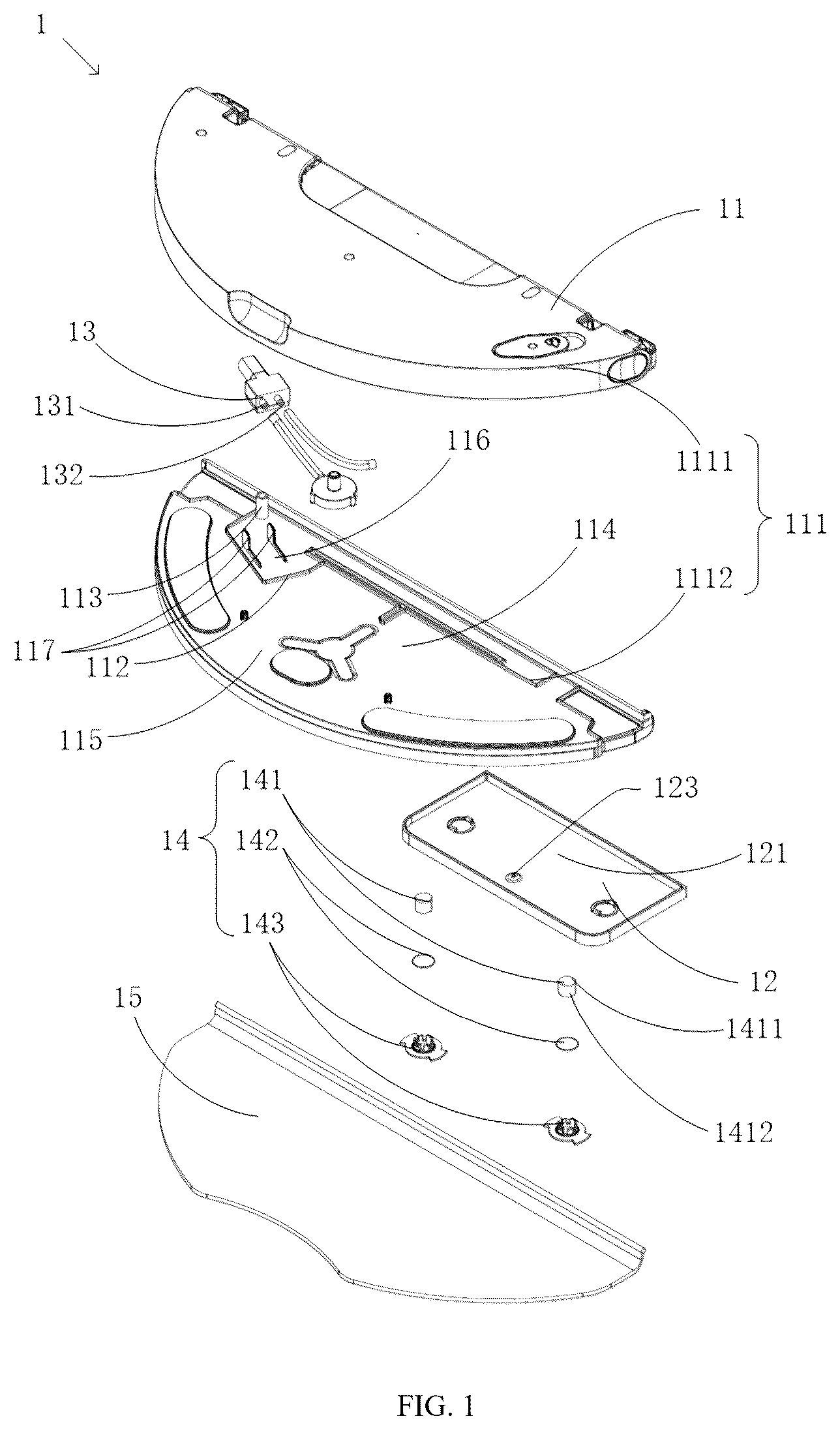 Patent US12426762 Figure 1 – Cleaning device with water pumping device within main water tank