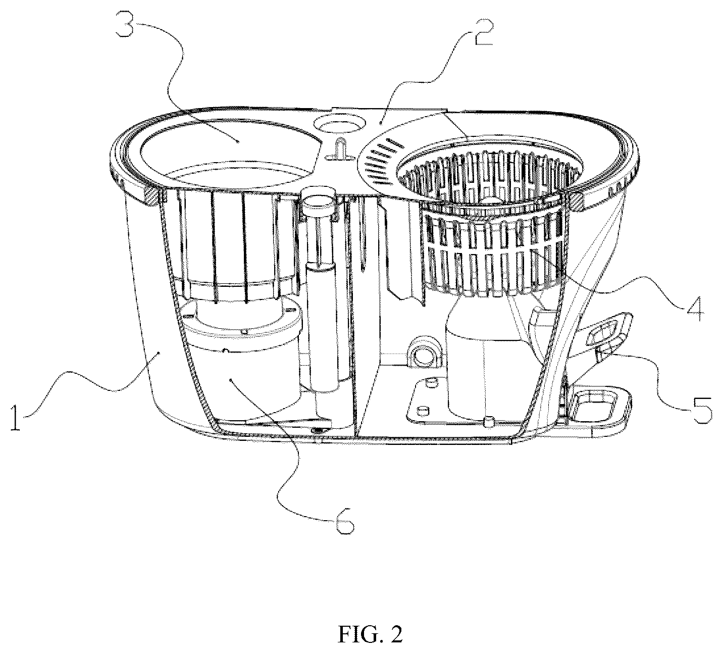 Patent US12426765 Figure 2 – Mop bucket with clean and dirty water separation