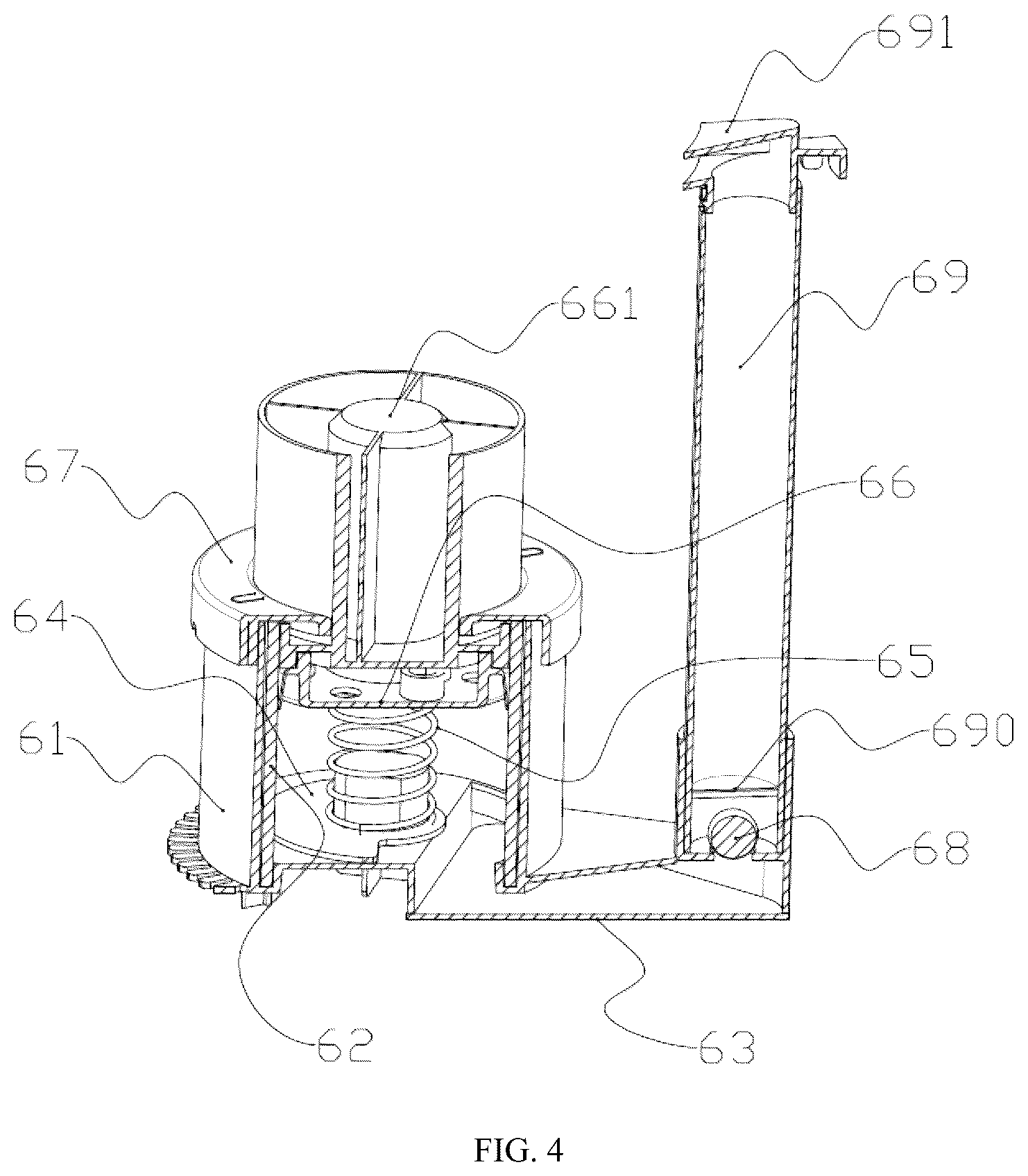 Patent US12426765 Figure 4 – Mop bucket with clean and dirty water separation