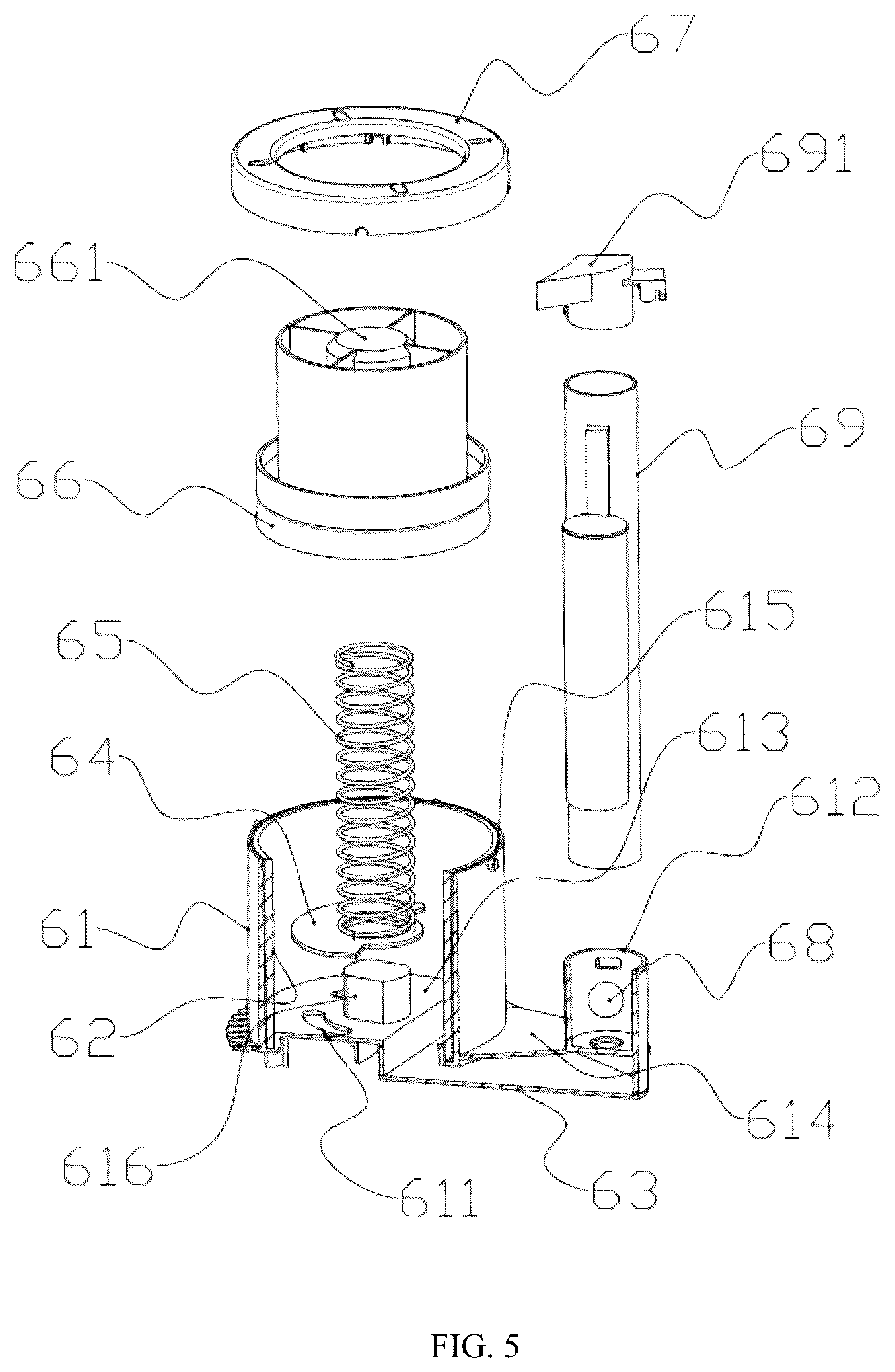 Patent US12426765 Figure 5 – Mop bucket with clean and dirty water separation