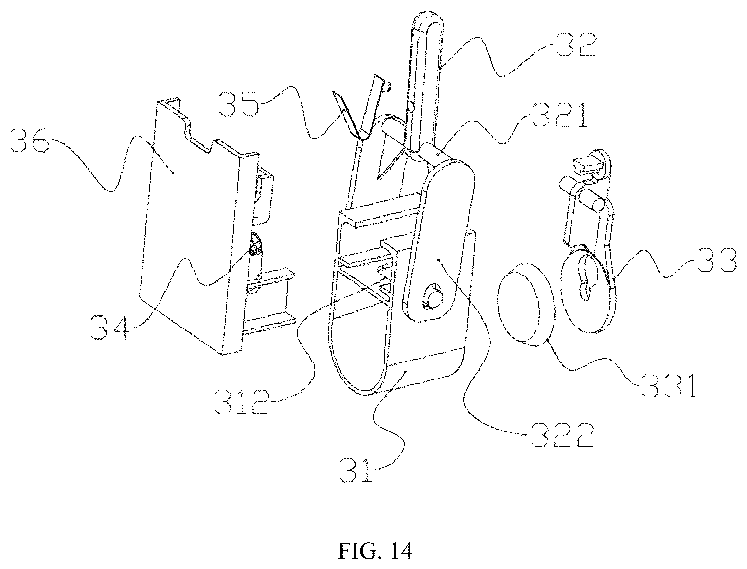 Patent US12426765 Figure 14 – Mop bucket with clean and dirty water separation
