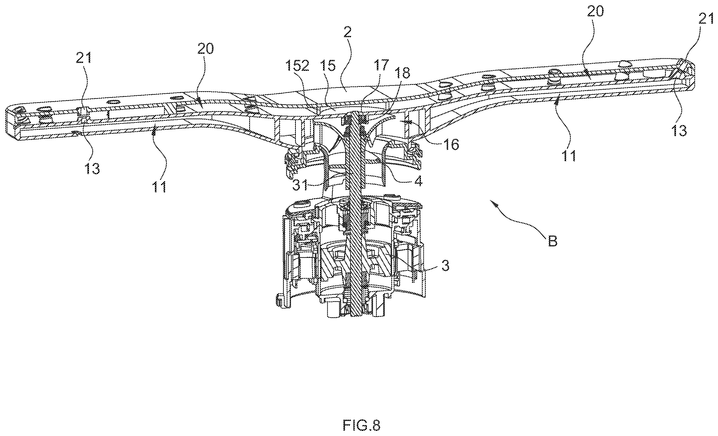 Patent US12426768 Figure 5 – Spray arm, and water pumping mechanism and cleaning machine thereof