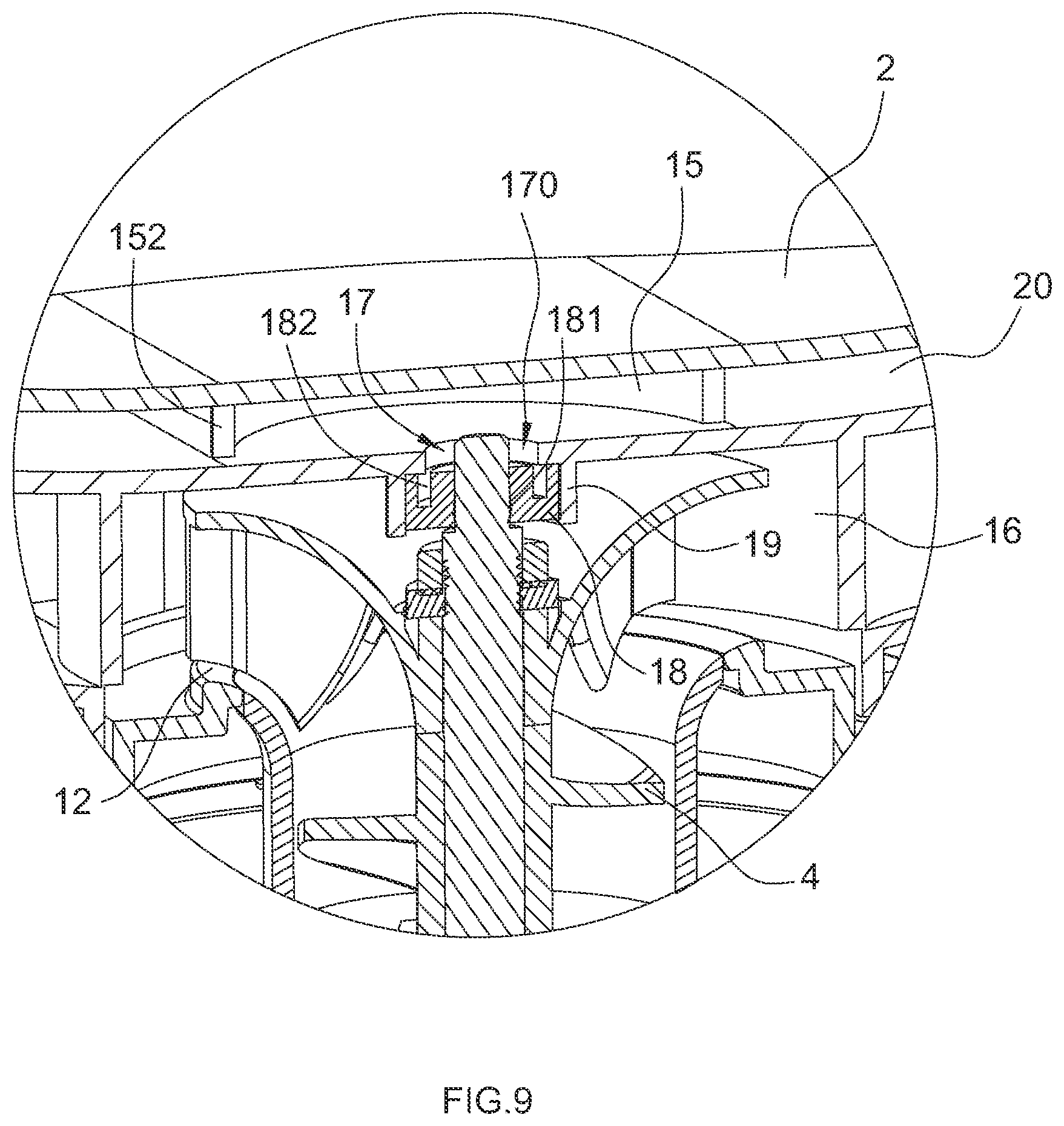 Patent US12426768 Figure 6 – Spray arm, and water pumping mechanism and cleaning machine thereof
