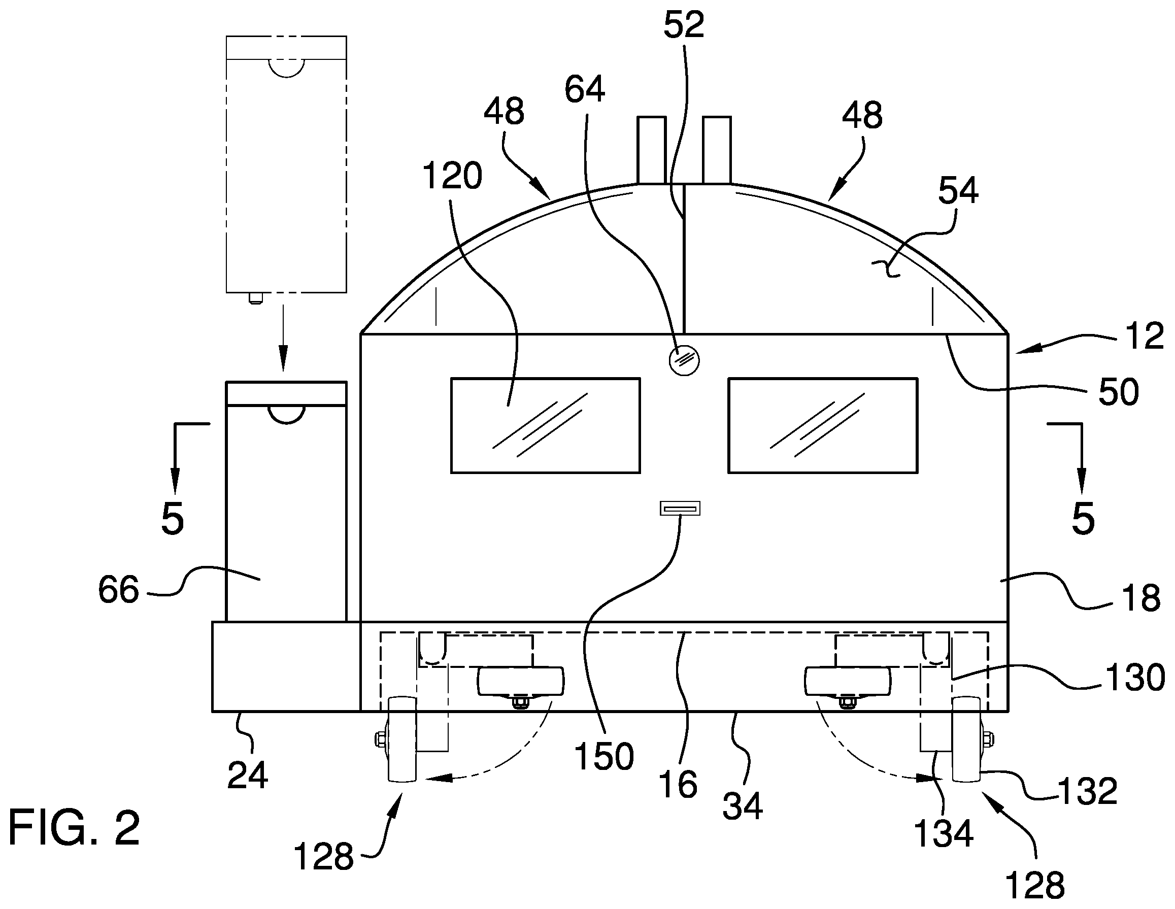 Patent US12426769 Figure 2 – Footwear washing assembly