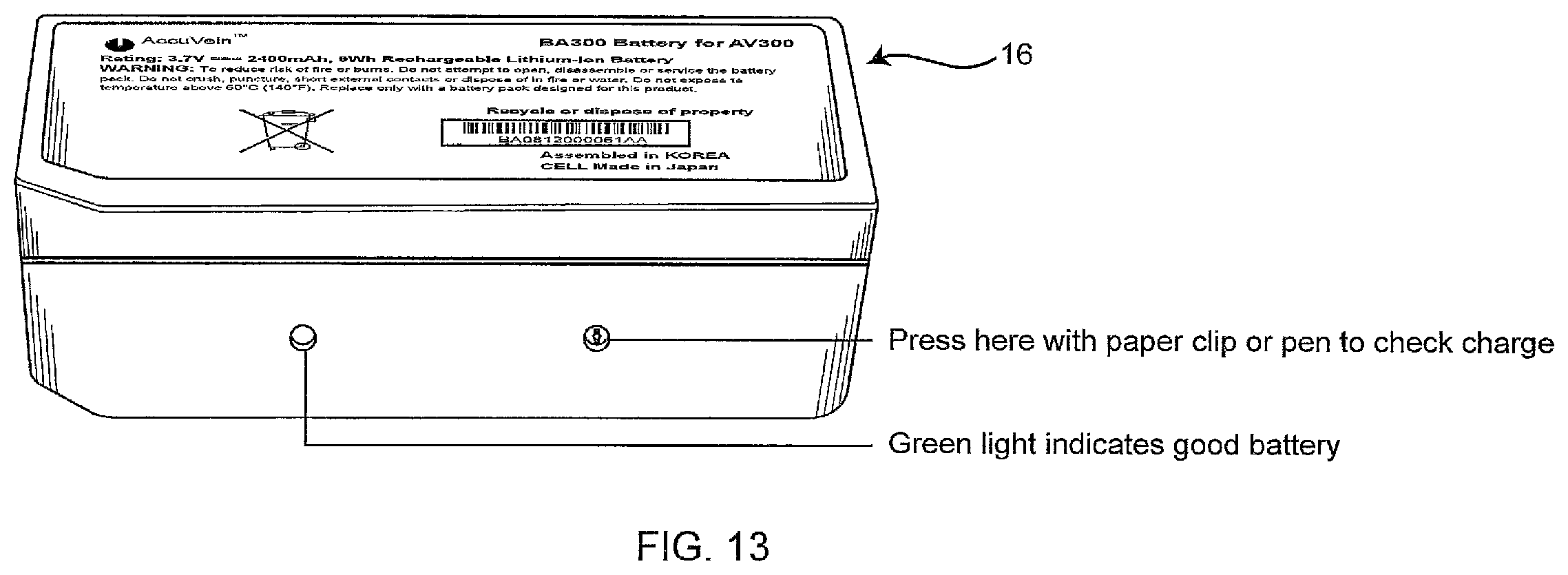 Patent US12426835 Figure 11 – Vein scanner with housing configured for single-handed lifting and use