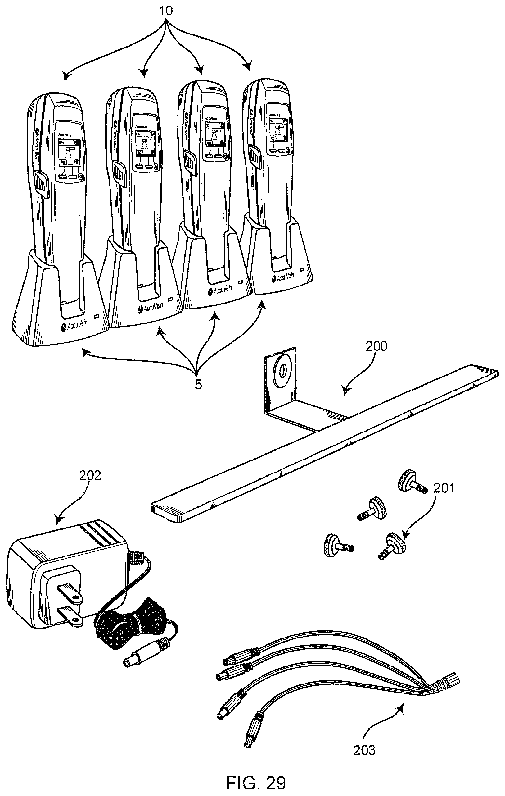 Patent US12426835 Figure 18 – Vein scanner with housing configured for single-handed lifting and use