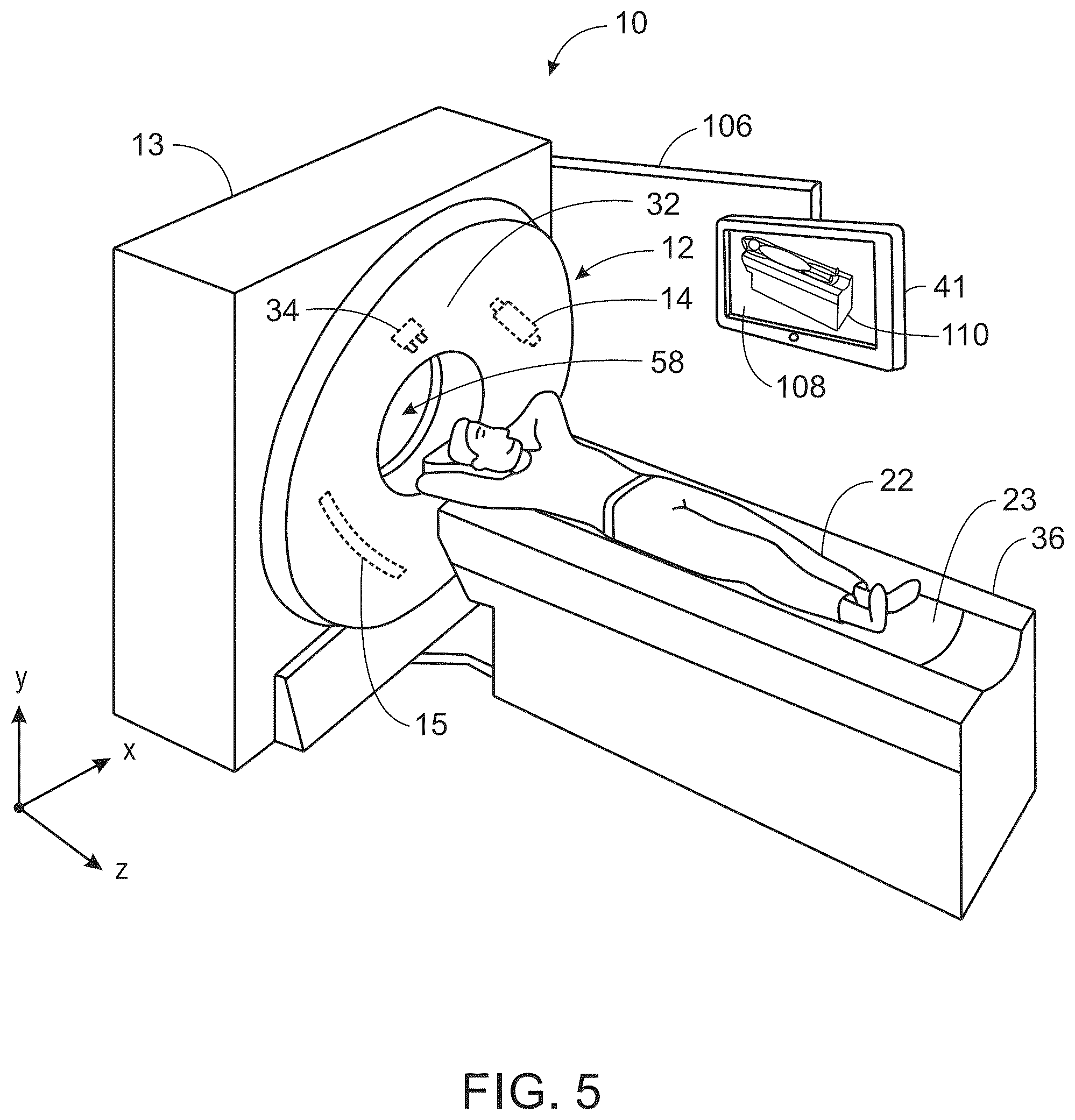 Patent US12426841 Figure 5 – System and method for a LIDAR guided patient positioning apparatus for a computed tomography system
