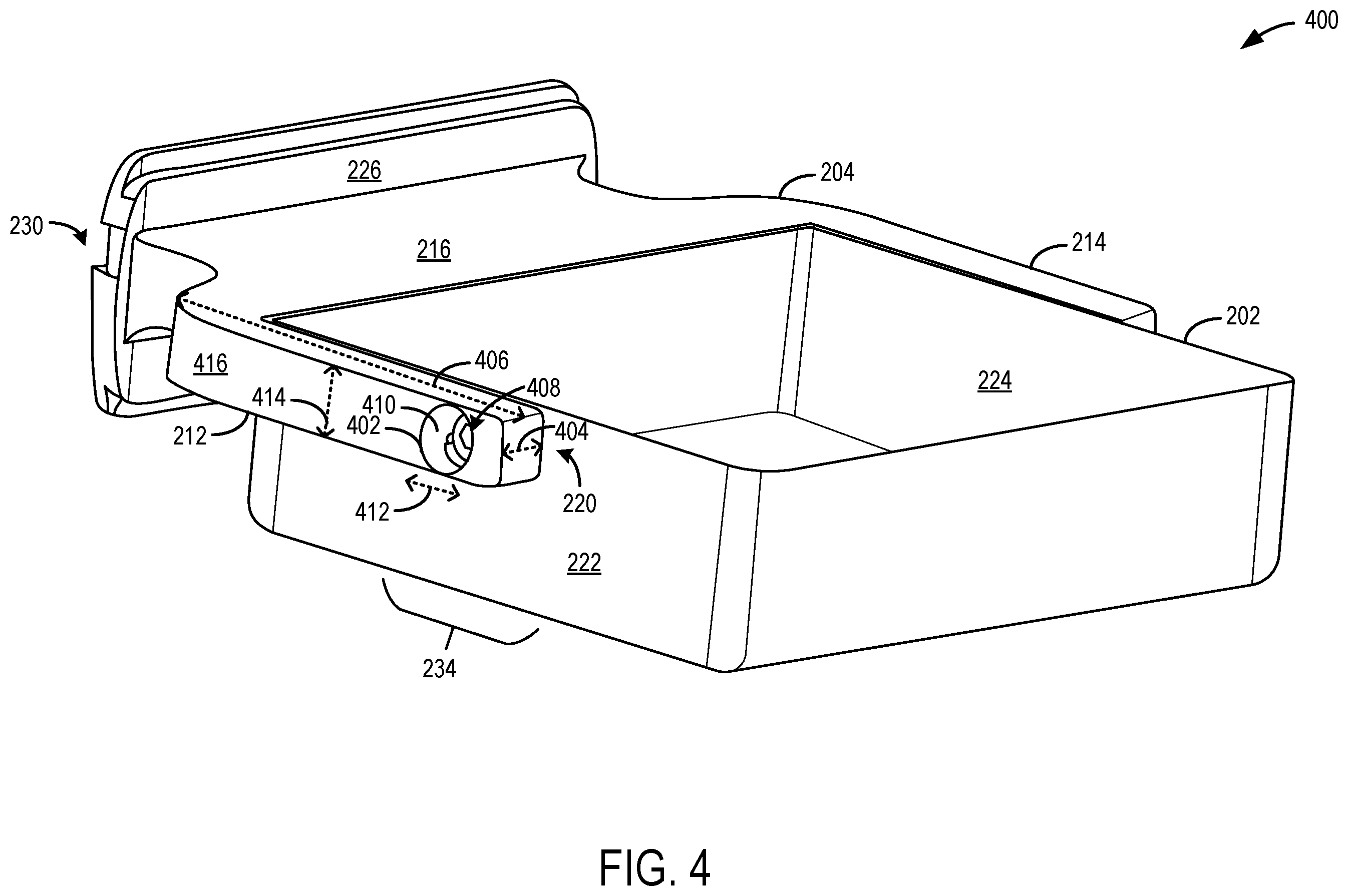 Patent US12426842 Figure 4 – Methods and systems for flexible paddle for use with a mammography system