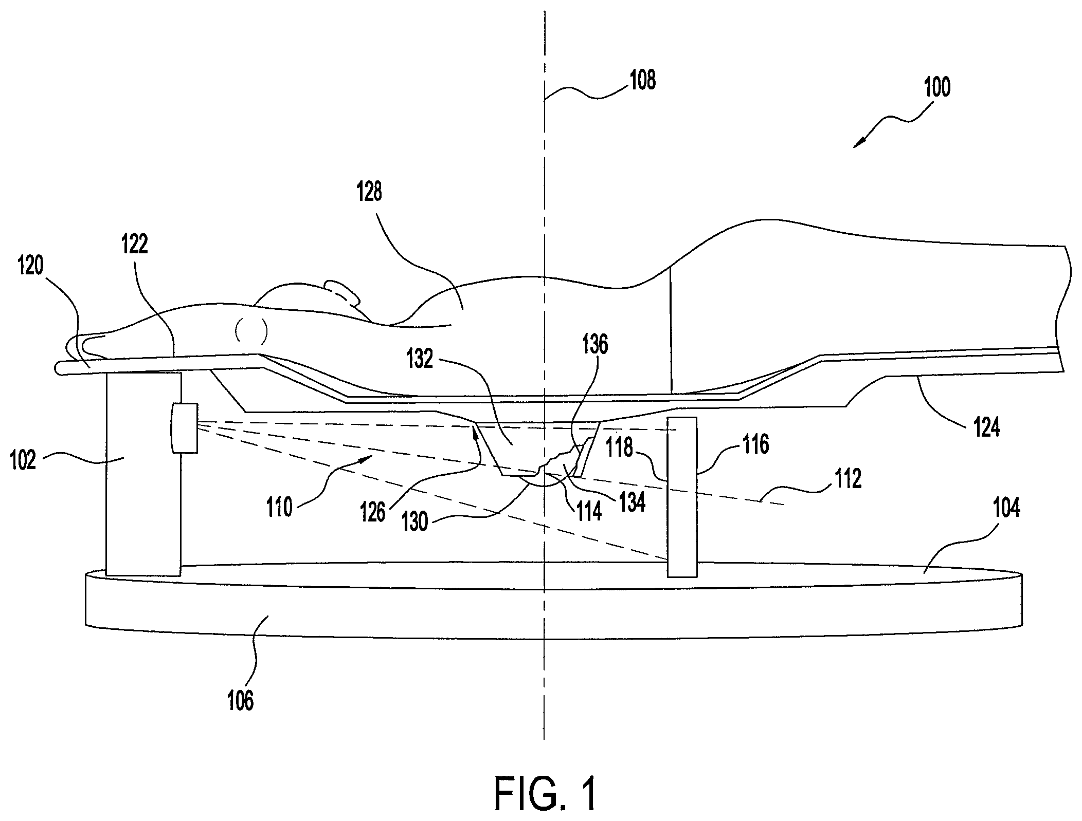 Patent US12426844 Figure 1 – Fixturing and support for medical imaging