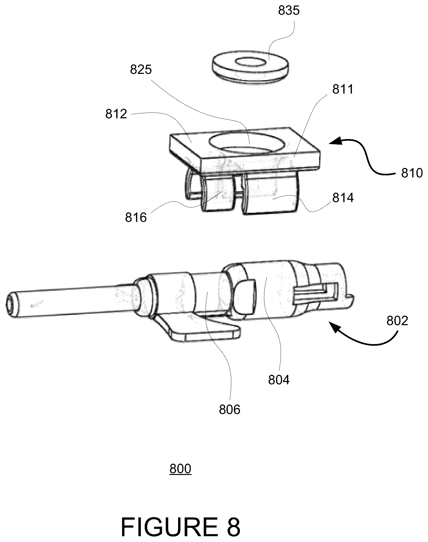 Patent US12426850 Figure 8 – Ultrasound-guided alignment and insertion of percutaneous cannulating instruments