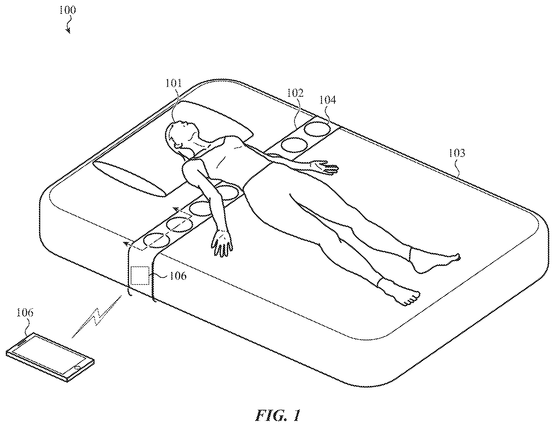Patent US12426858 Figure 1 – In-bed temperature array for menstrual cycle tracking