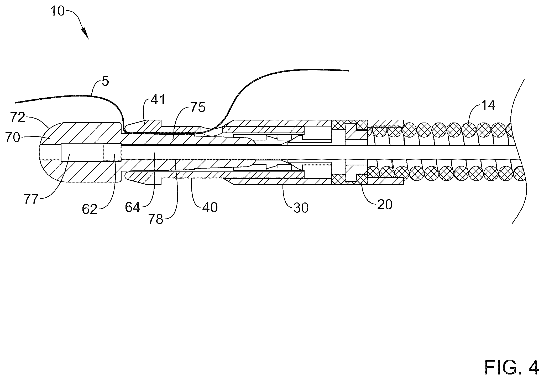 Patent US12426872 Figure 4 – Suture cinching and cutting device