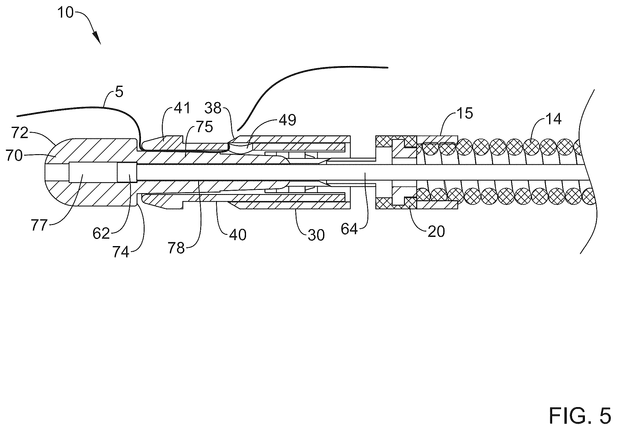 Patent US12426872 Figure 5 – Suture cinching and cutting device