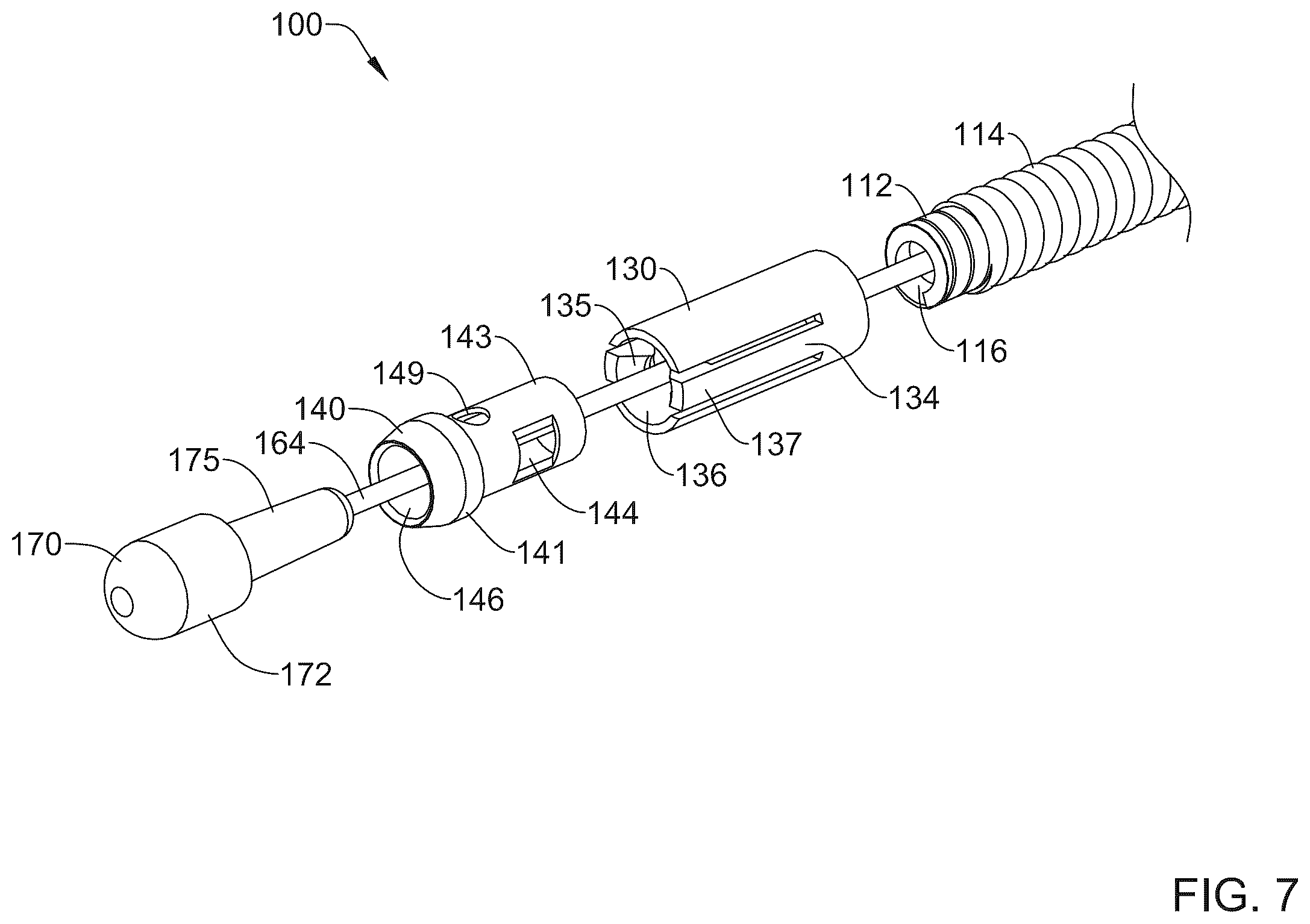 Patent US12426872 Figure 7 – Suture cinching and cutting device