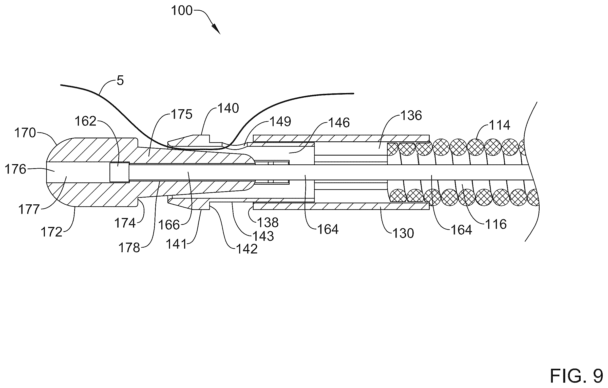 Patent US12426872 Figure 9 – Suture cinching and cutting device