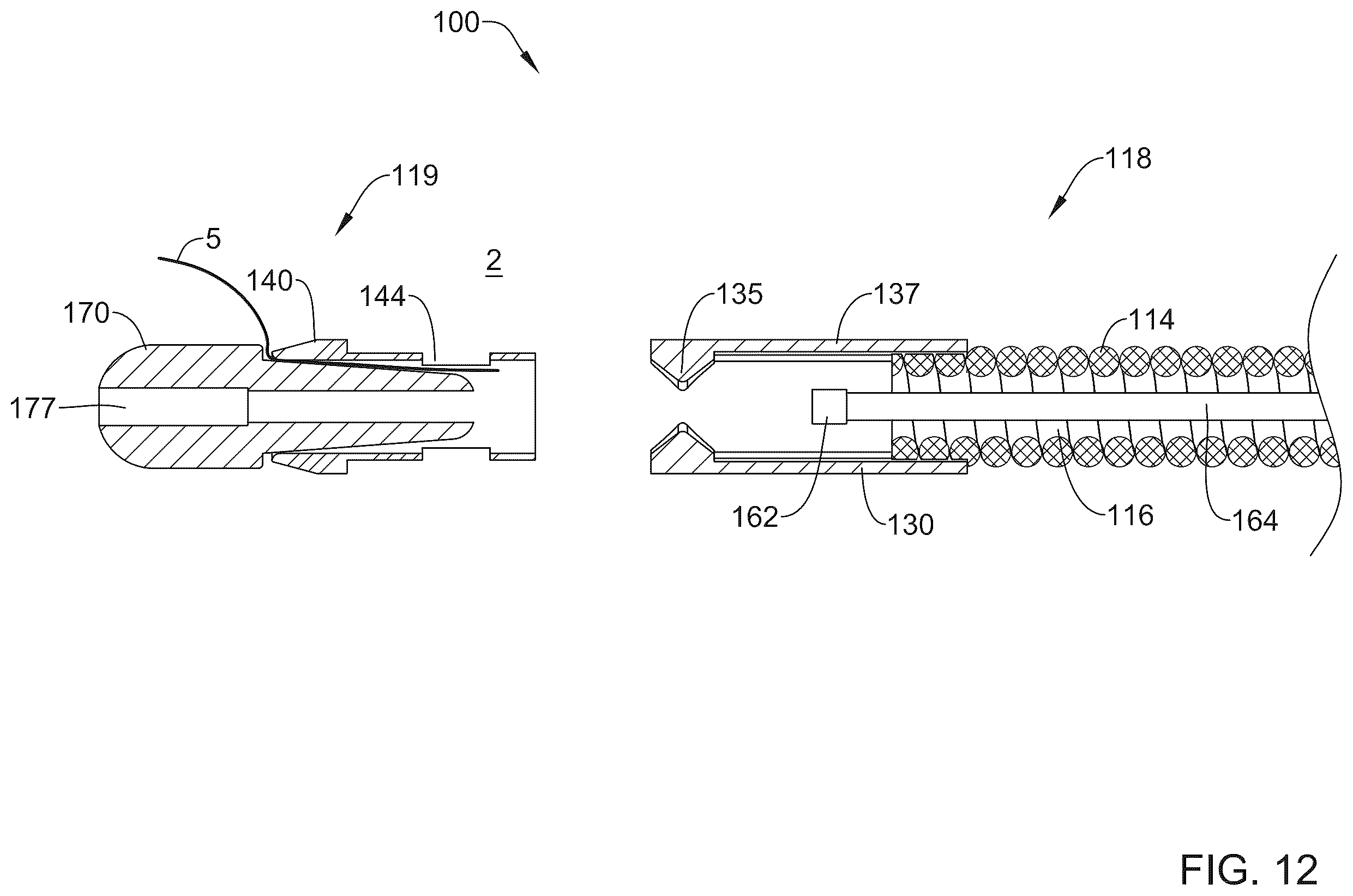 Patent US12426872 Figure 12 – Suture cinching and cutting device