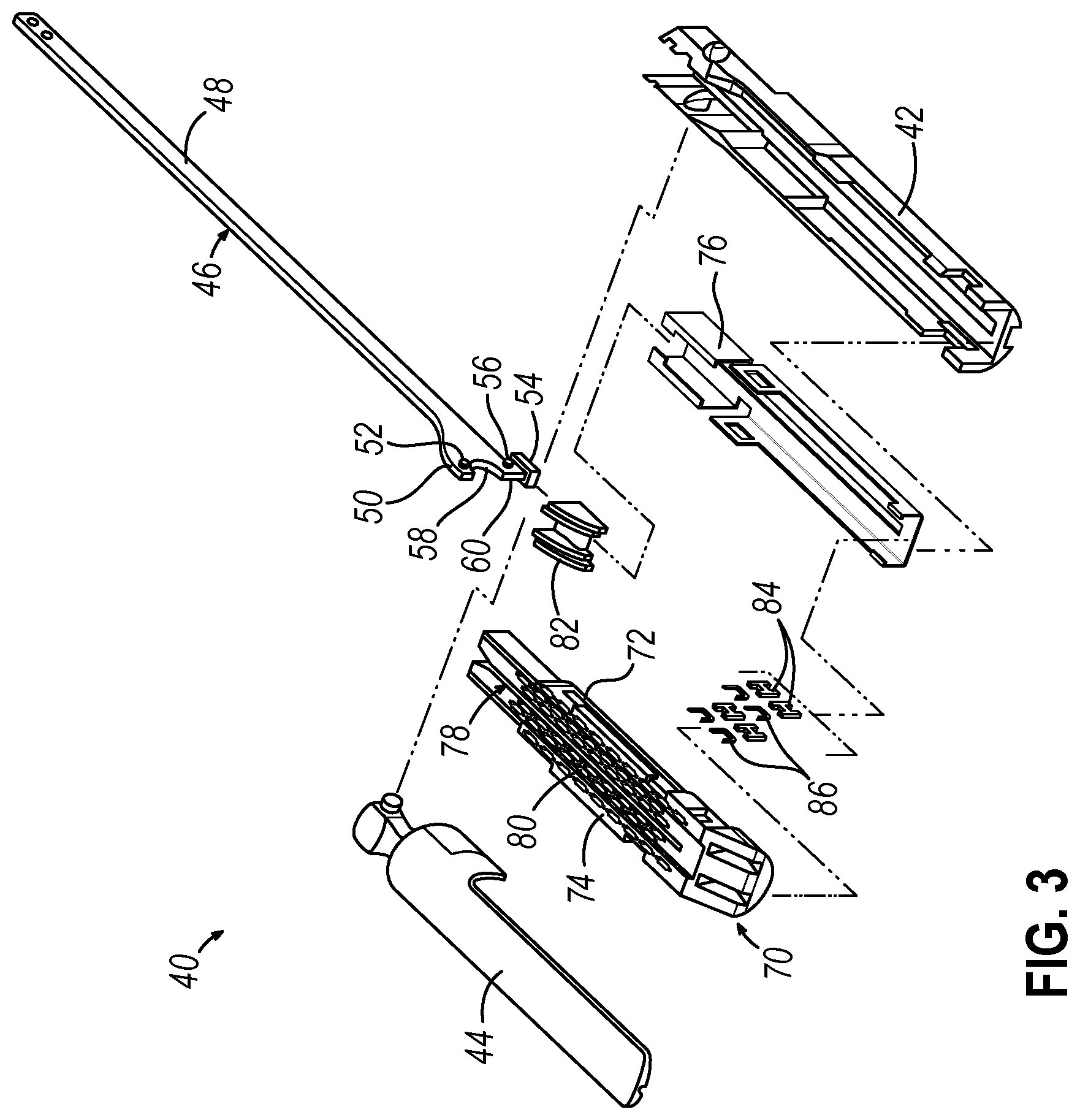 Patent US12426880 Figure 3 – Surgical stapler cartridge having intermediate raised tissue engagement protrusions