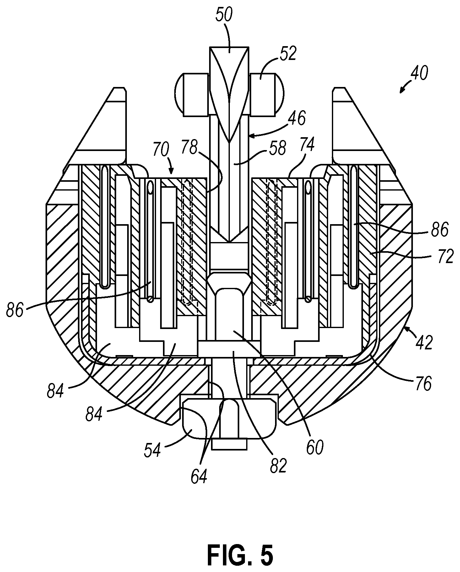 Patent US12426880 Figure 6 – Surgical stapler cartridge having intermediate raised tissue engagement protrusions