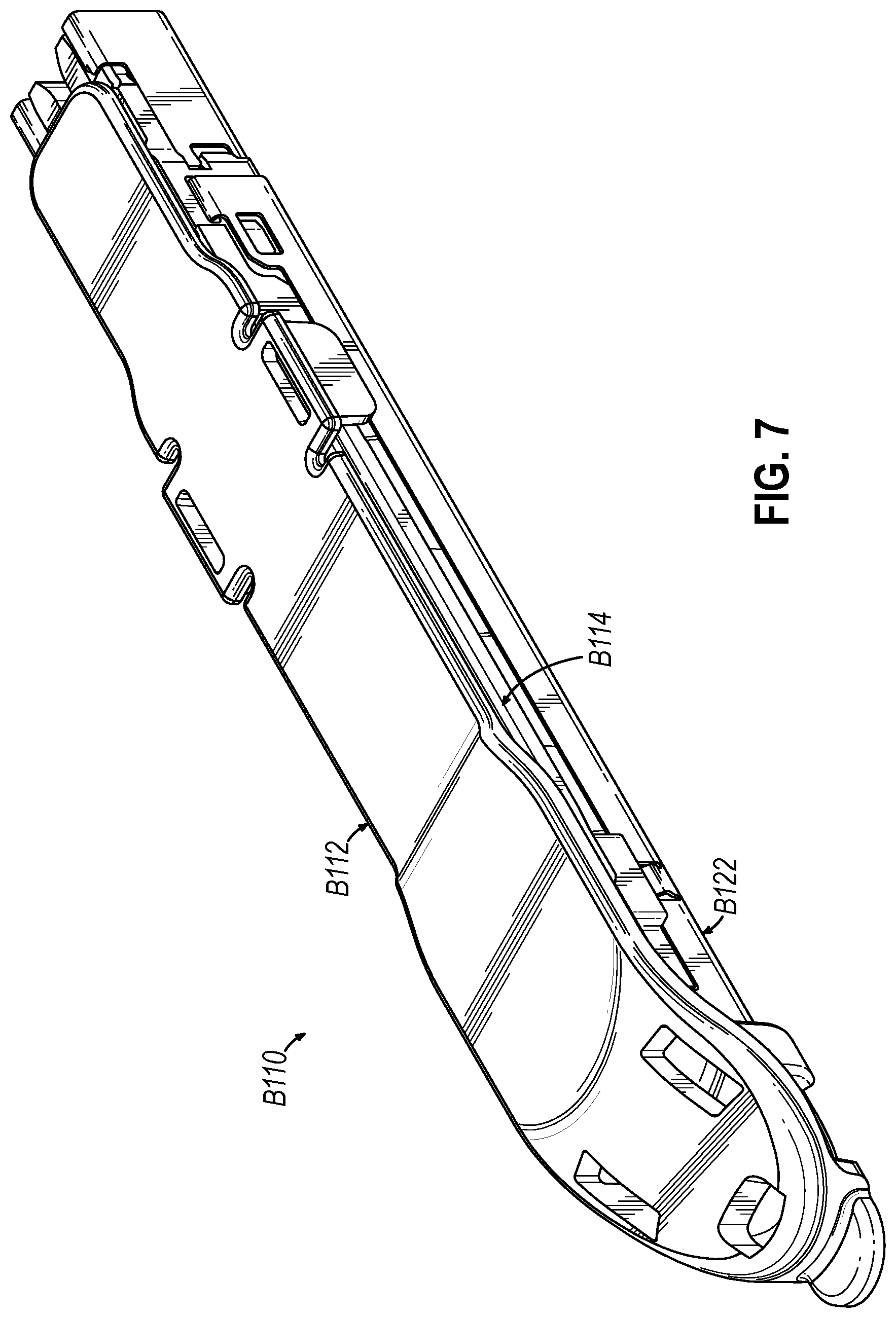 Patent US12426880 Figure 8 – Surgical stapler cartridge having intermediate raised tissue engagement protrusions