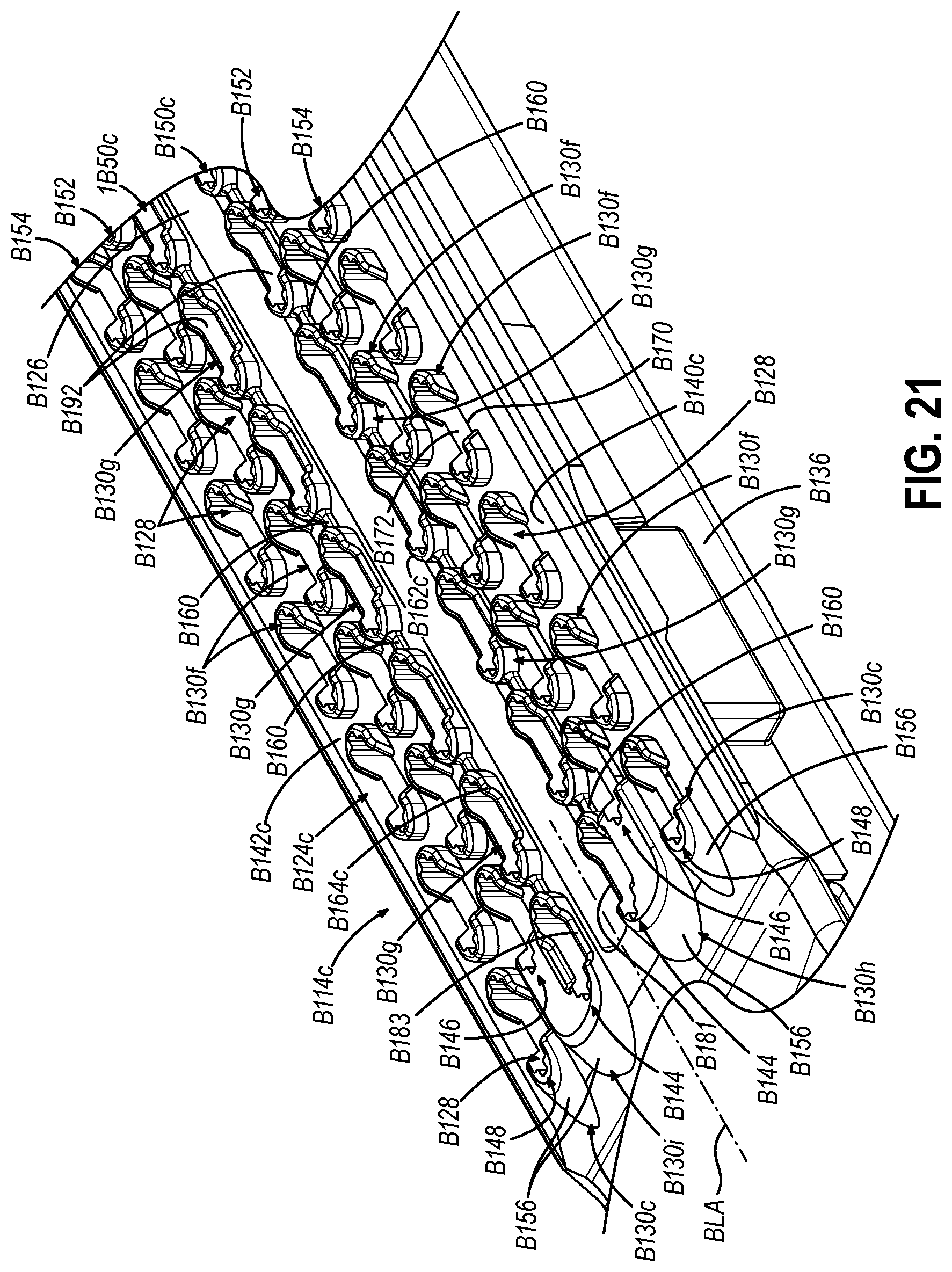 Patent US12426880 Figure 20 – Surgical stapler cartridge having intermediate raised tissue engagement protrusions