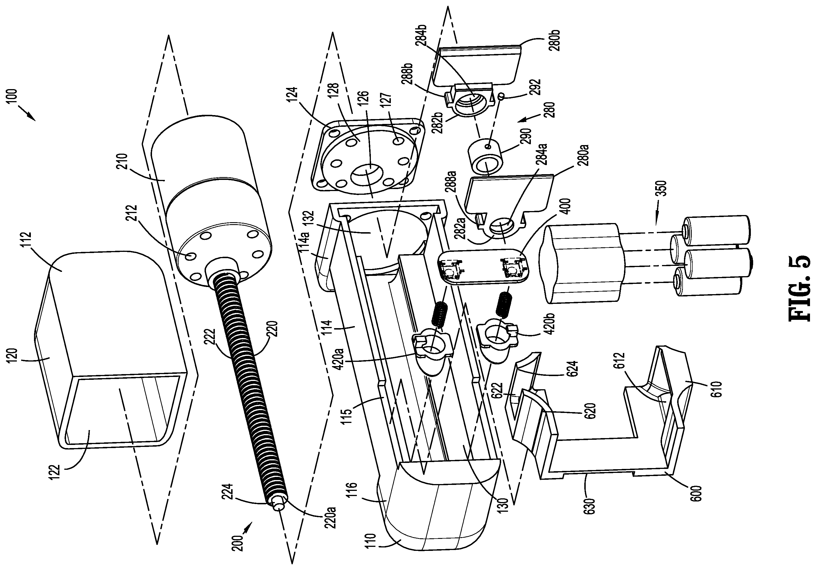 Patent US12426881 Figure 5 – Powered actuation assist for an open linear stapling device
