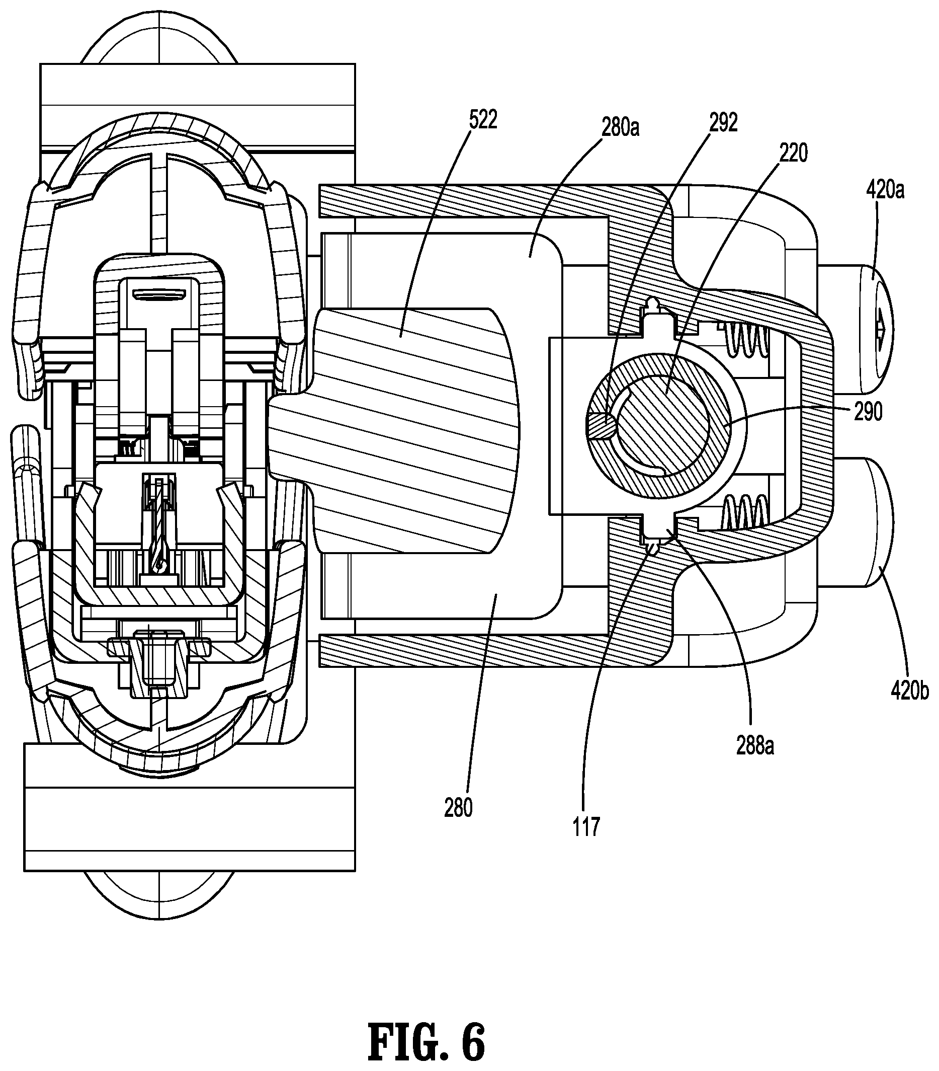 Patent US12426881 Figure 6 – Powered actuation assist for an open linear stapling device