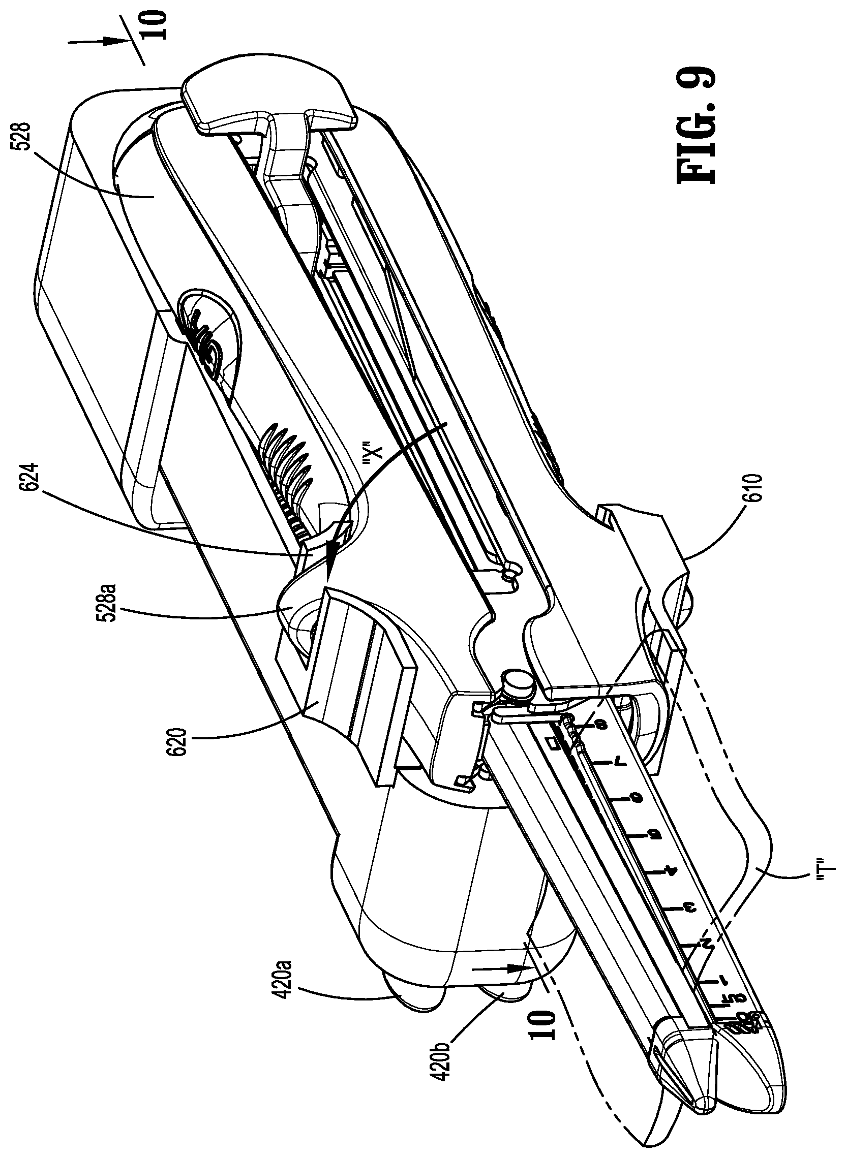 Patent US12426881 Figure 8 – Powered actuation assist for an open linear stapling device