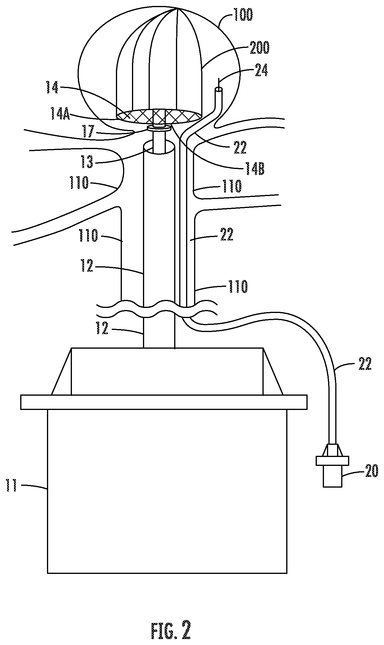Patent US12426885 Figure 2 – Mesh cap for ameliorating outpouchings