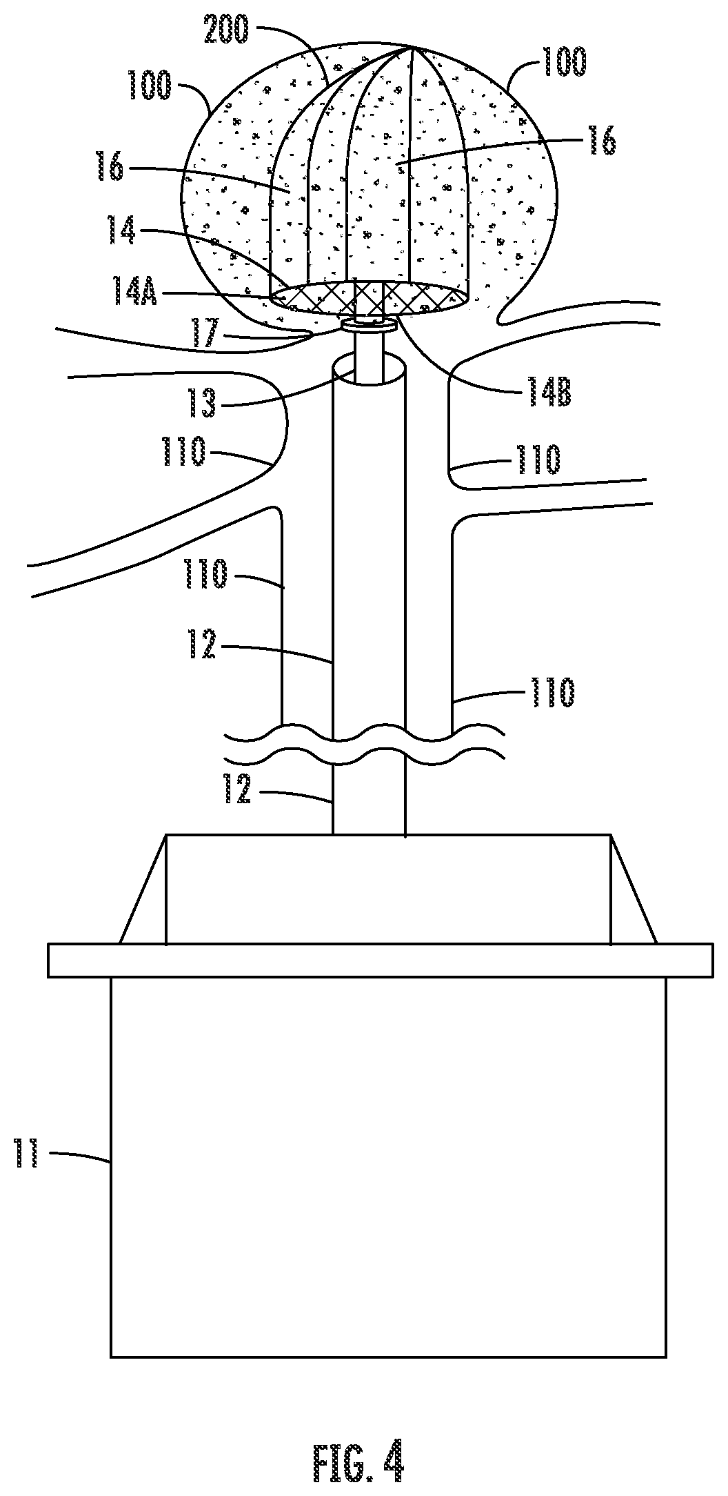 Patent US12426885 Figure 4 – Mesh cap for ameliorating outpouchings