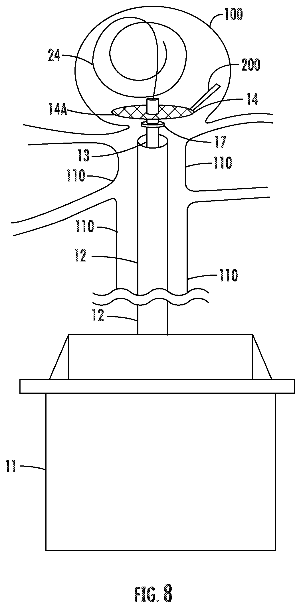 Patent US12426885 Figure 8 – Mesh cap for ameliorating outpouchings