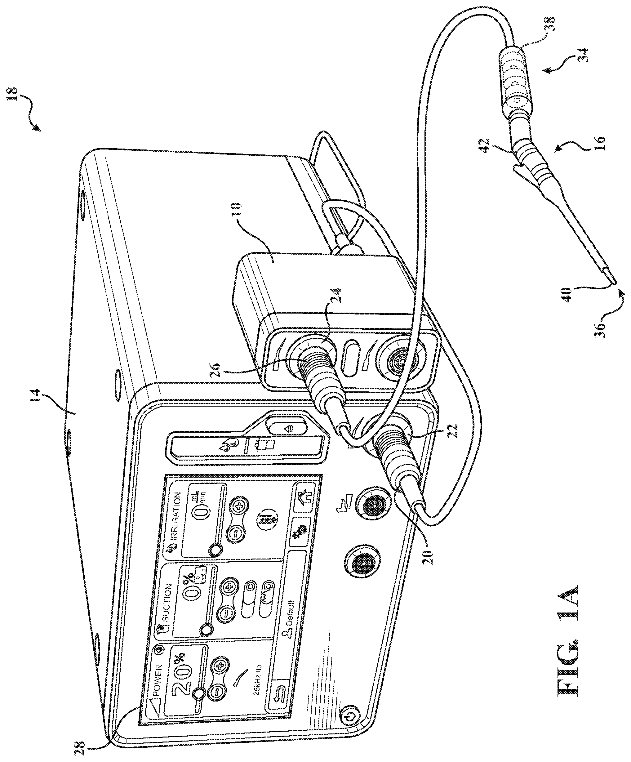 Patent US12426911 Figure 1 – Adapter and methods for coupling a surgical handpiece to a control console