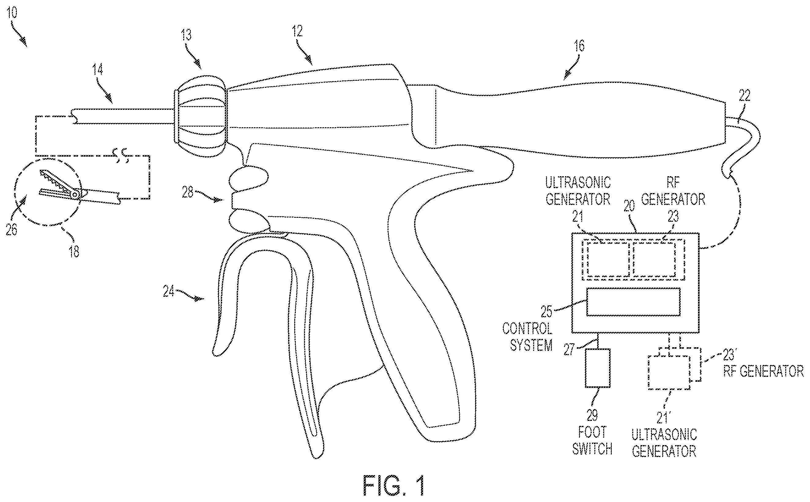 Patent US12426913 Figure 1 – Surgical instruments with articulating shafts