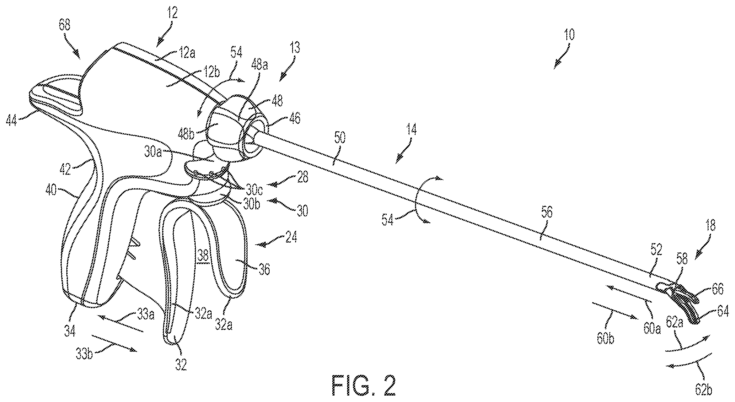 Patent US12426913 Figure 2 – Surgical instruments with articulating shafts