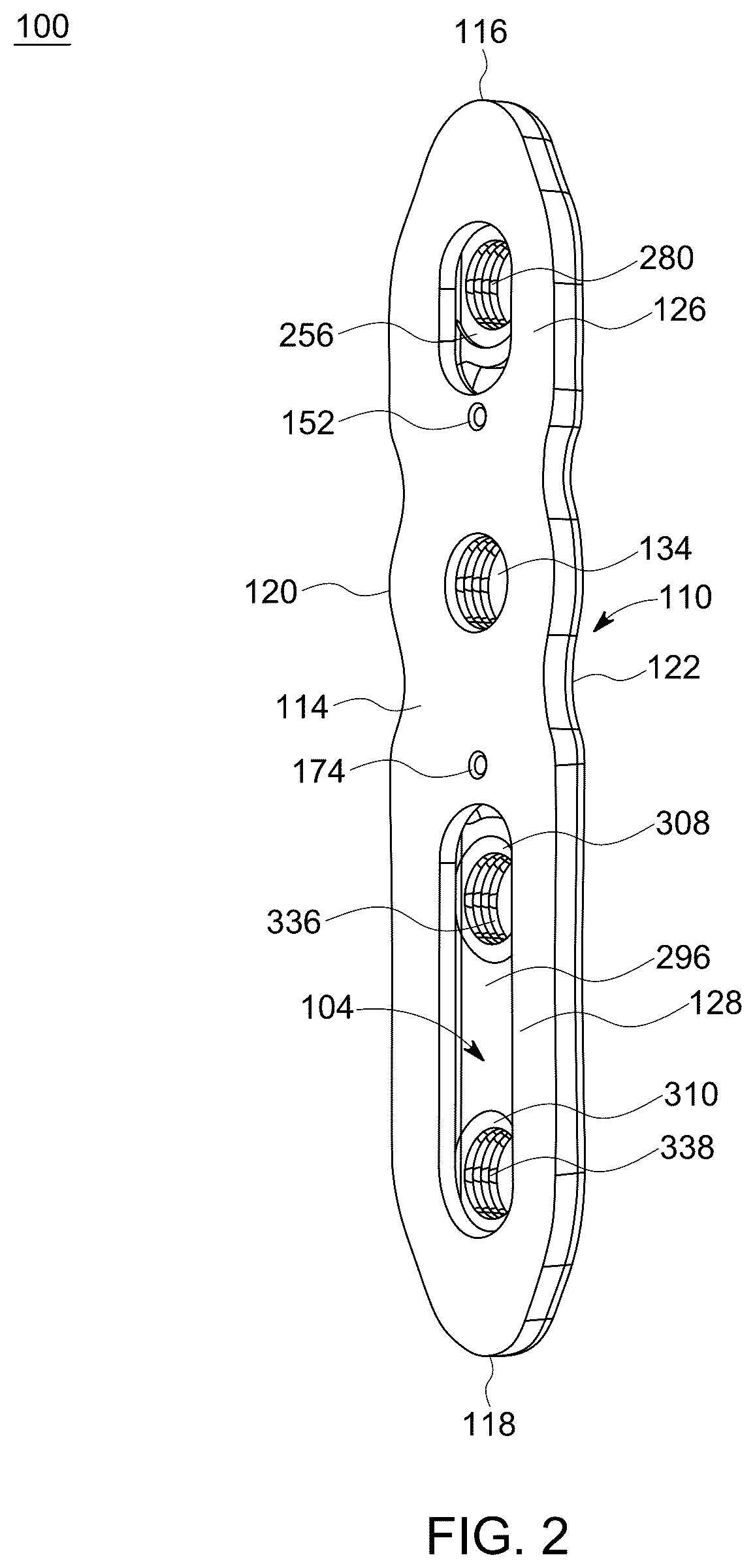 Patent US12426929 Figure 2 – Dynamic bone plate and method of use
